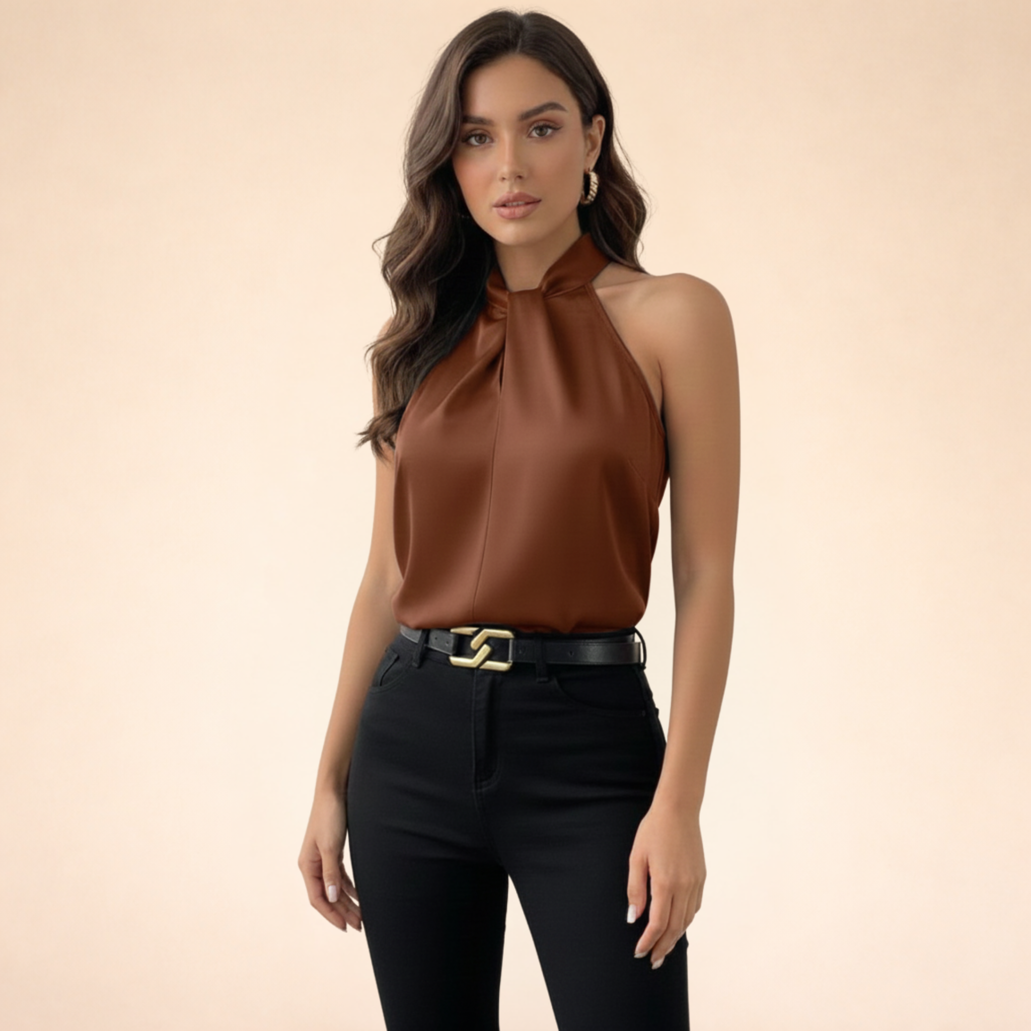 Stefanie | Elegantes Seidenausschnitt Top
