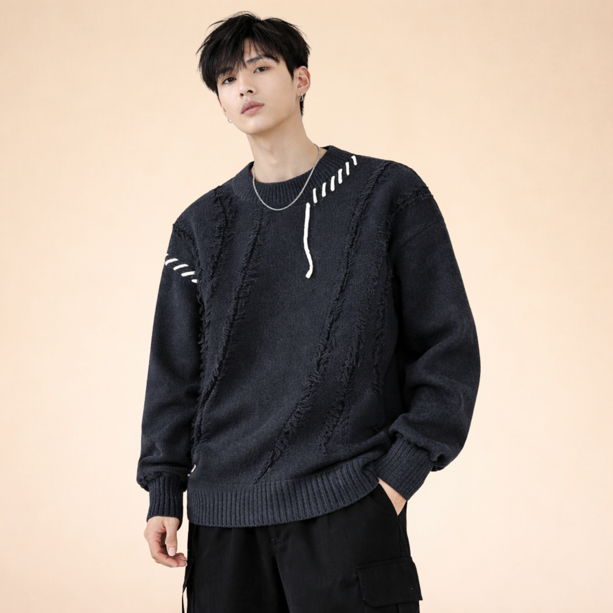 Ralph | Eleganter Patchwork Strickpullover