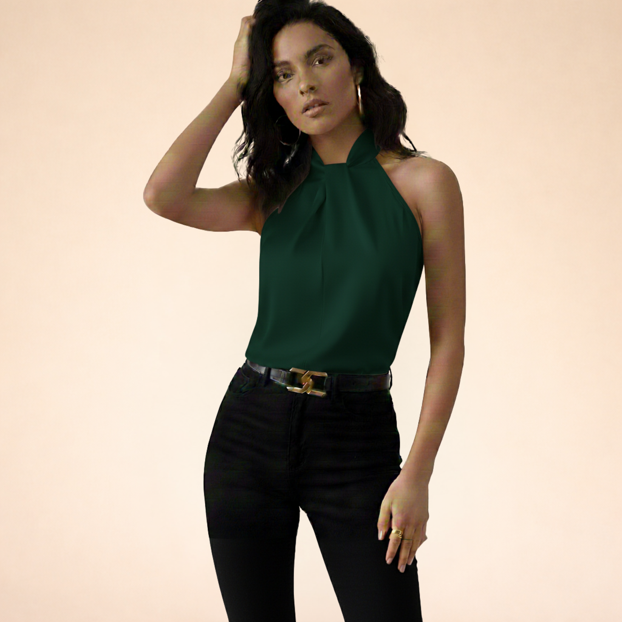 Stefanie | Elegantes Seidenausschnitt Top