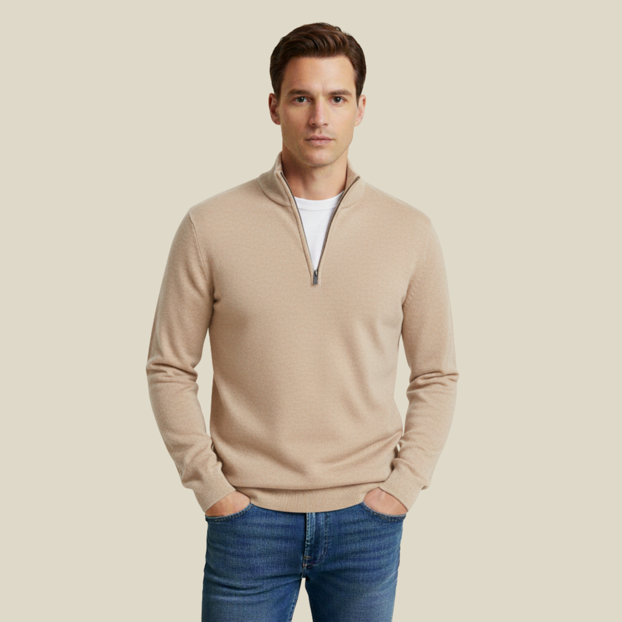 Paul | Bequemer Freizeitpullover mit praktischem Reißverschluss