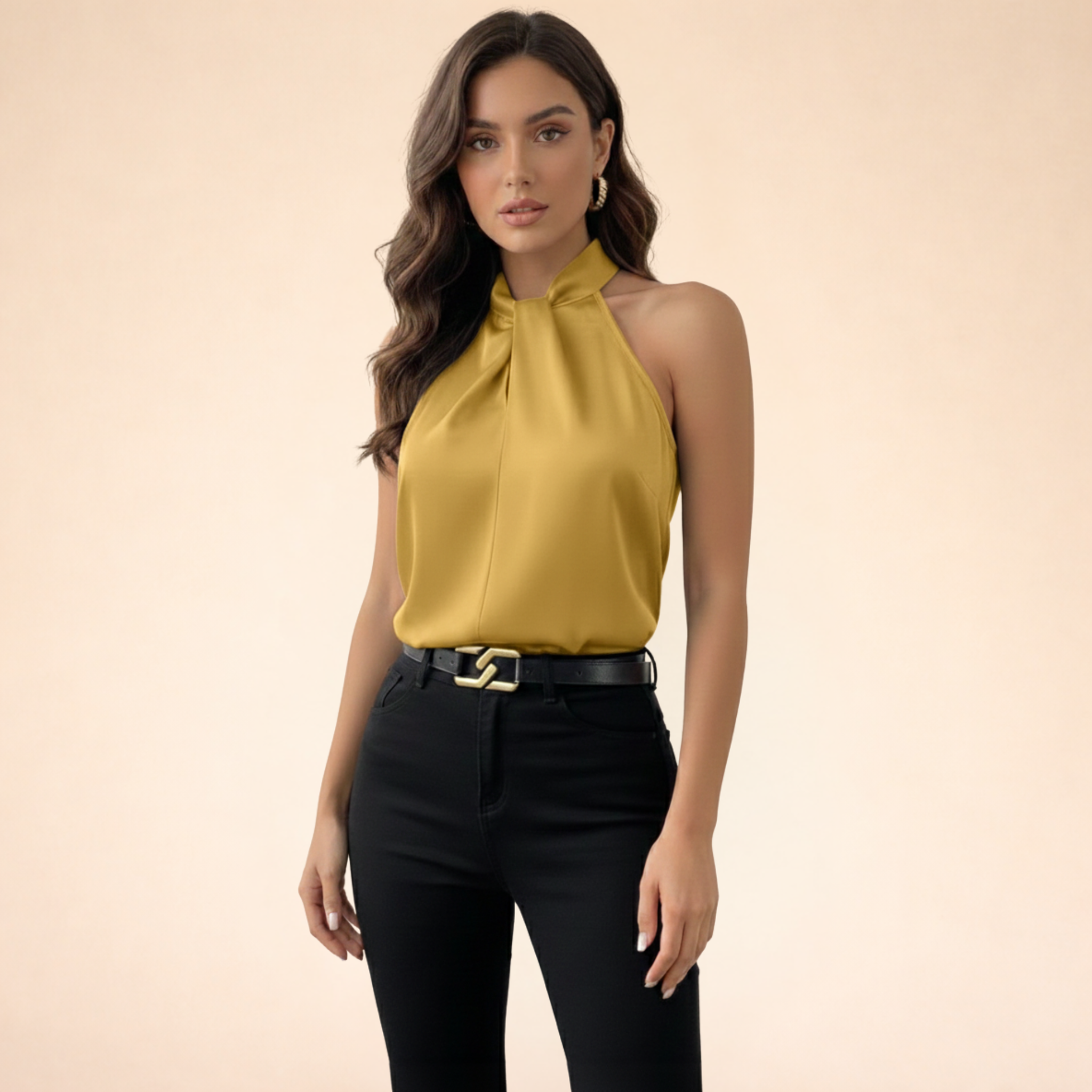 Stefanie | Elegantes Seidenausschnitt Top