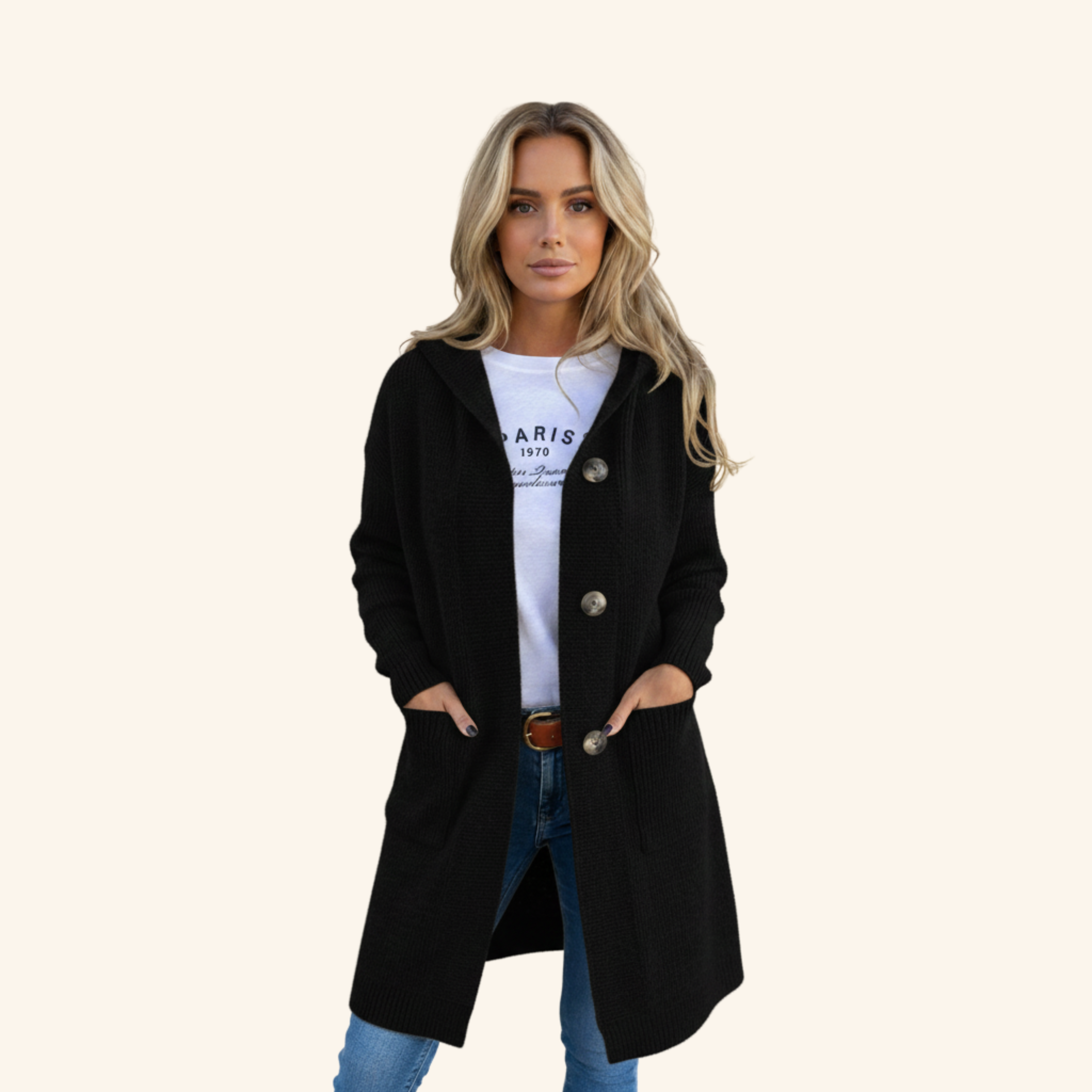 Christine | Stilvoller und warmer langer Strickjacke