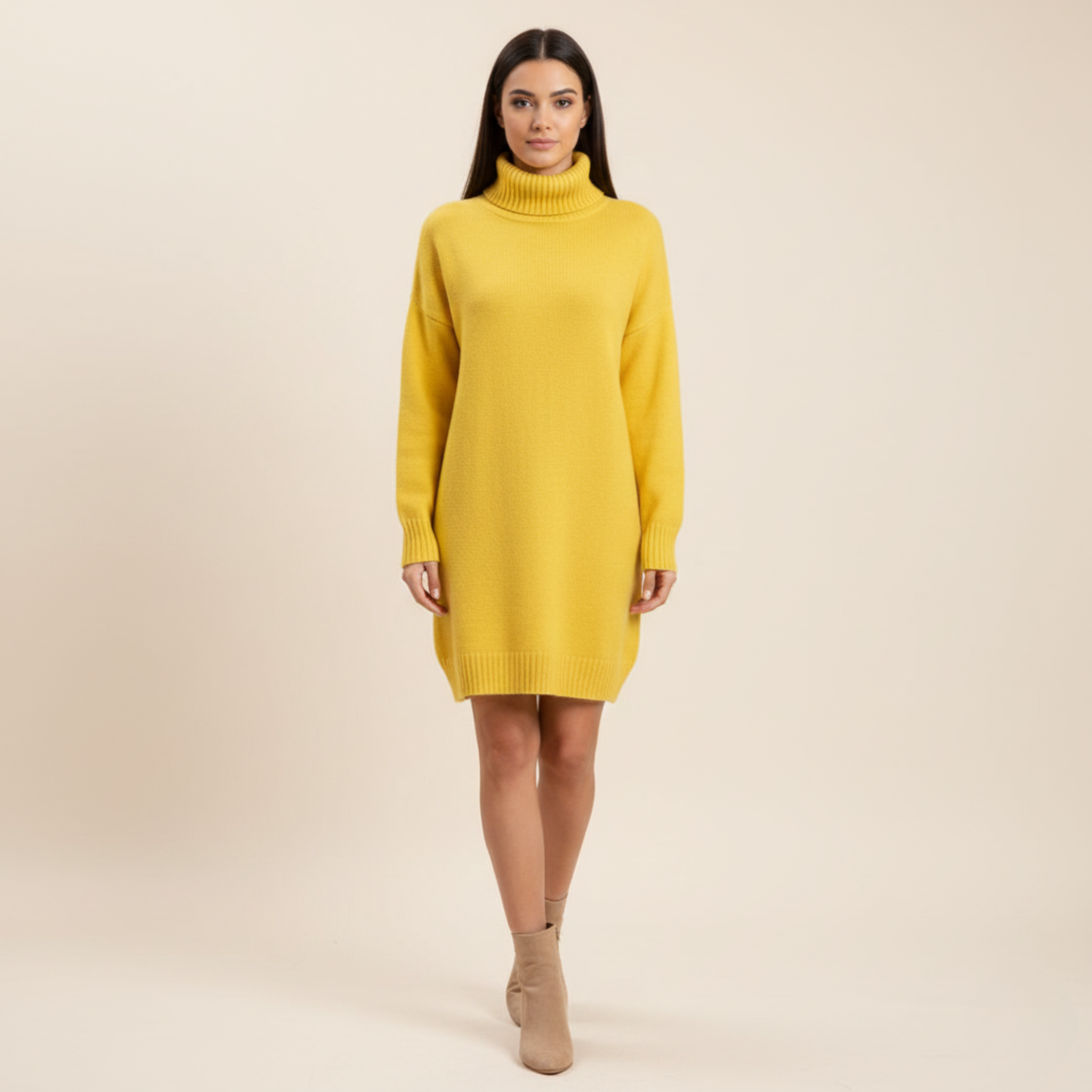 Tanja | Modernes Rollkragenpulloverkleid