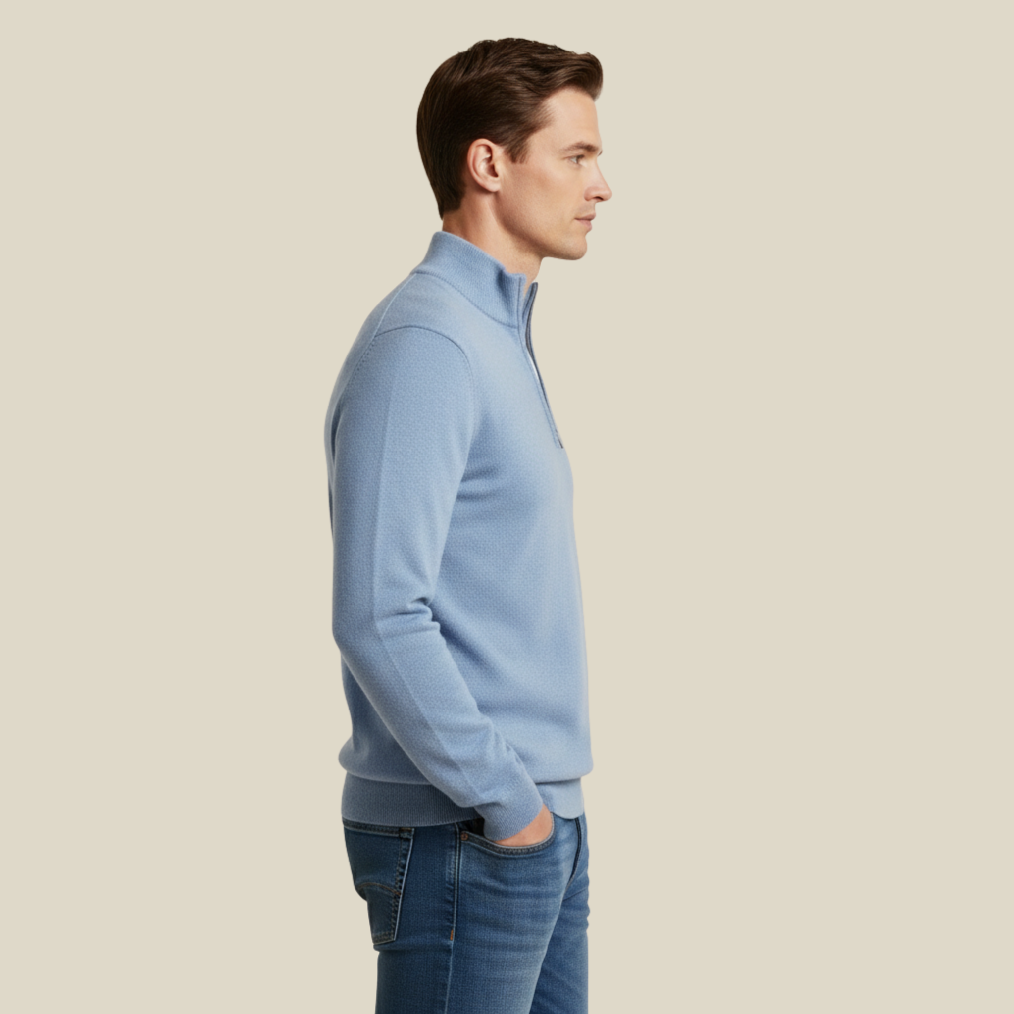 Paul | Bequemer Freizeitpullover mit praktischem Reißverschluss