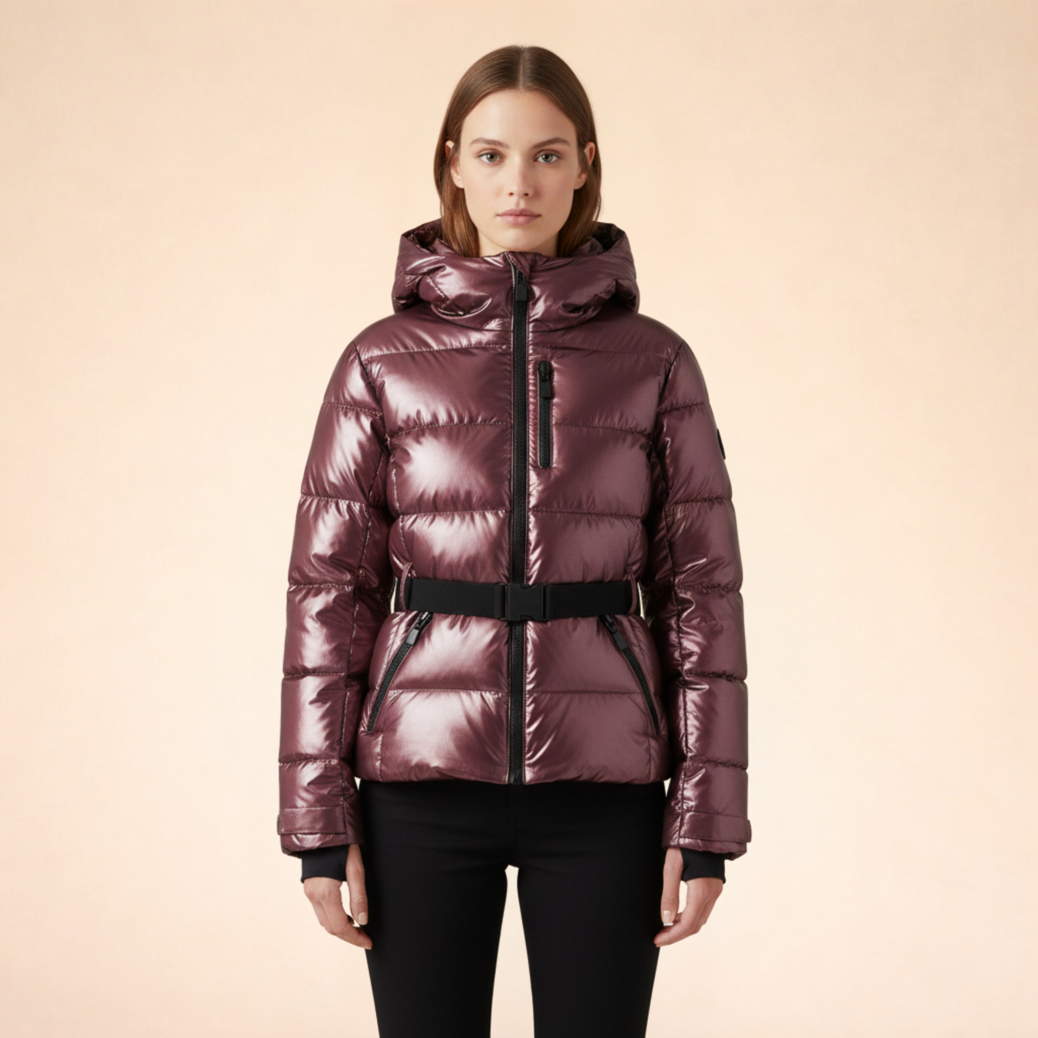 Julia | Modische Skijacke mit Taillengürtel