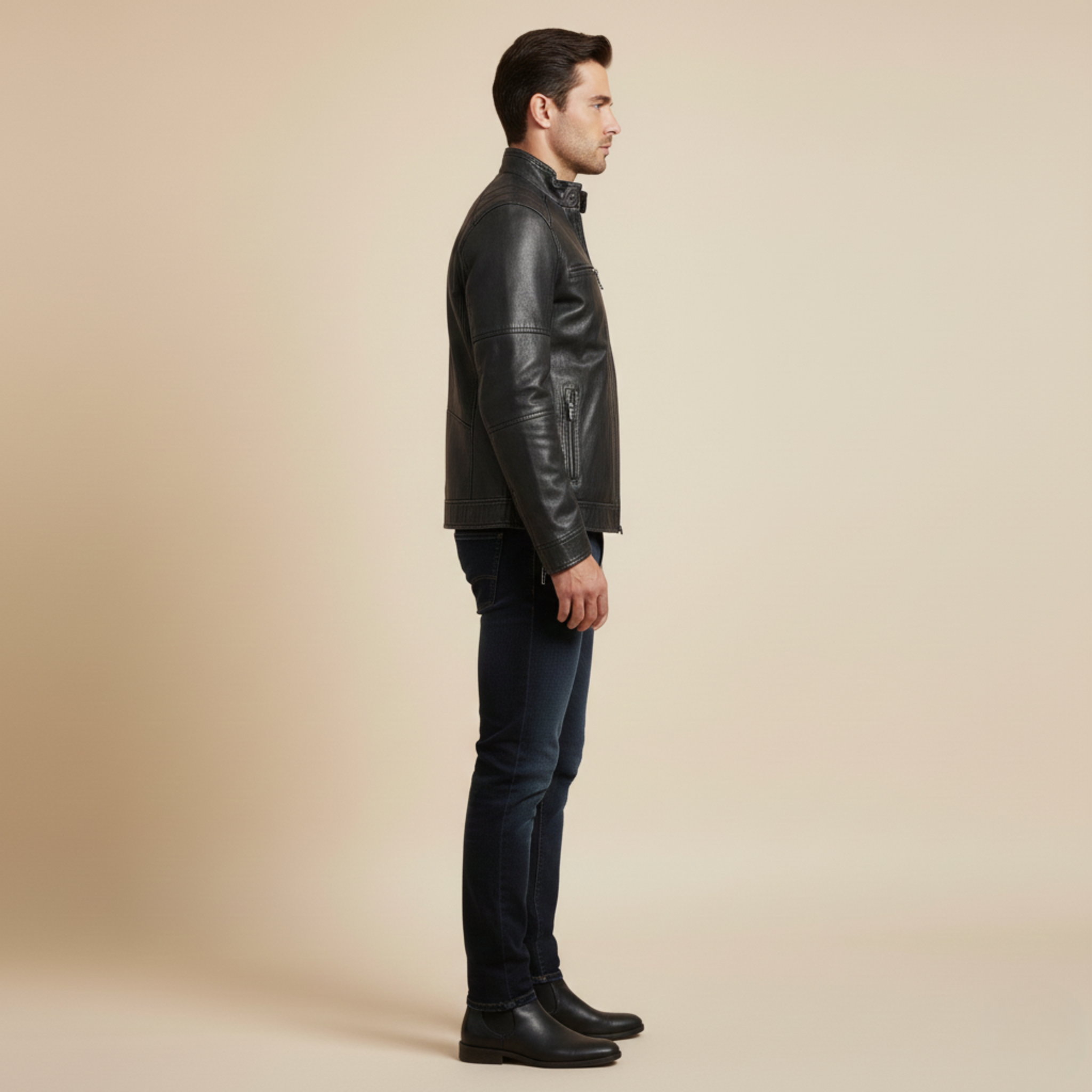 Klaus | Klassische echtem Leder Jacke