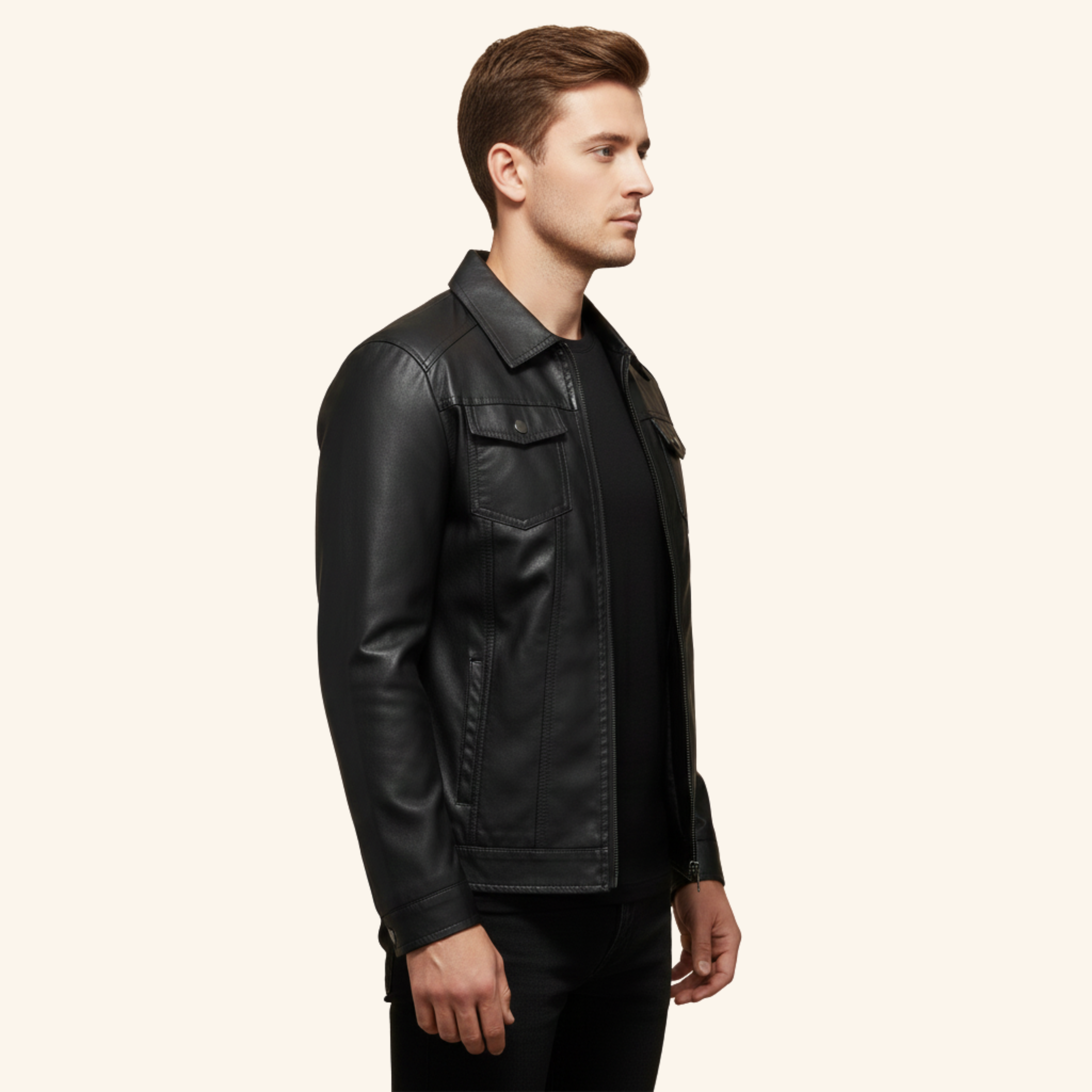 Robert | Hochwertige warme Lederjacke