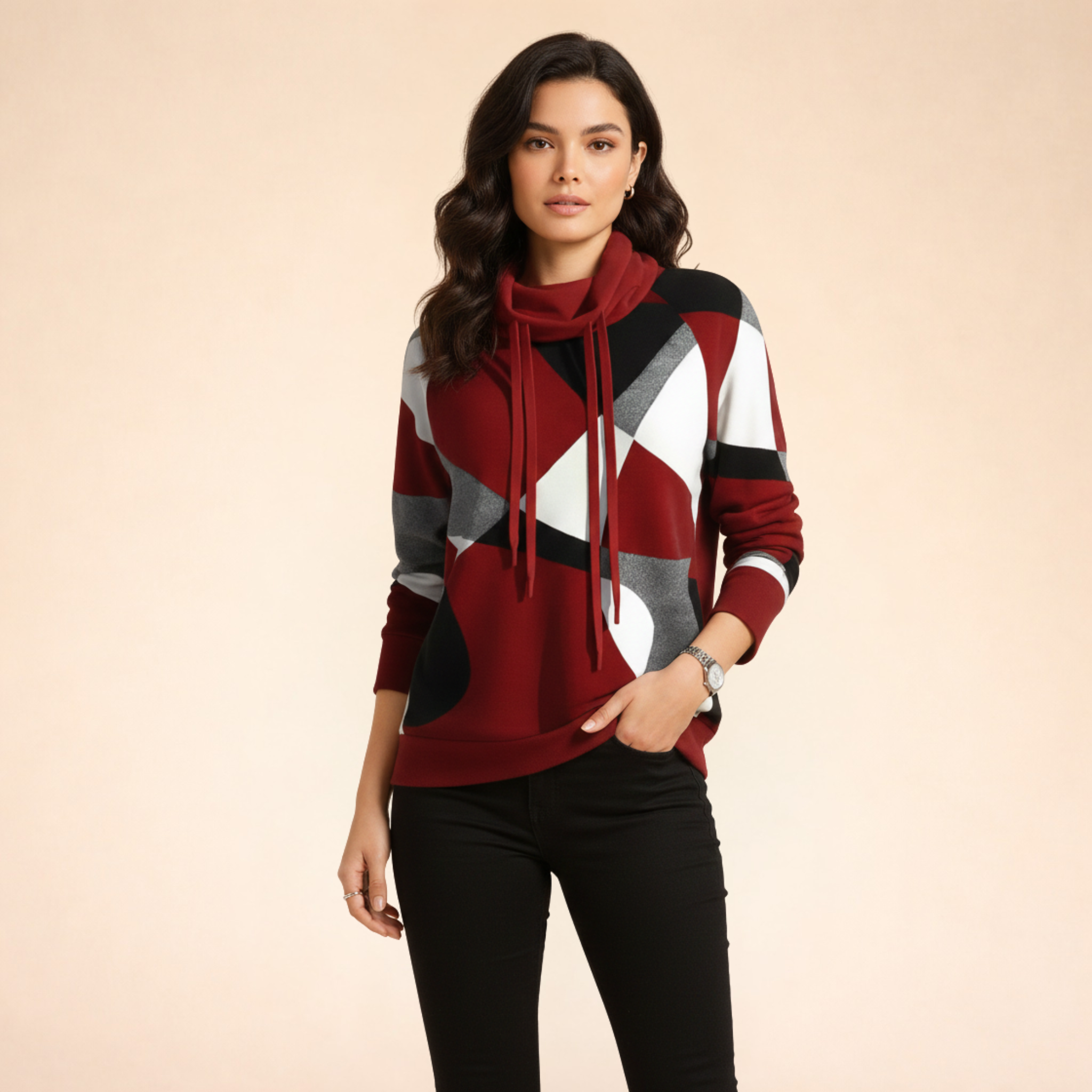 Marina | Moderner Langarm Hoodie