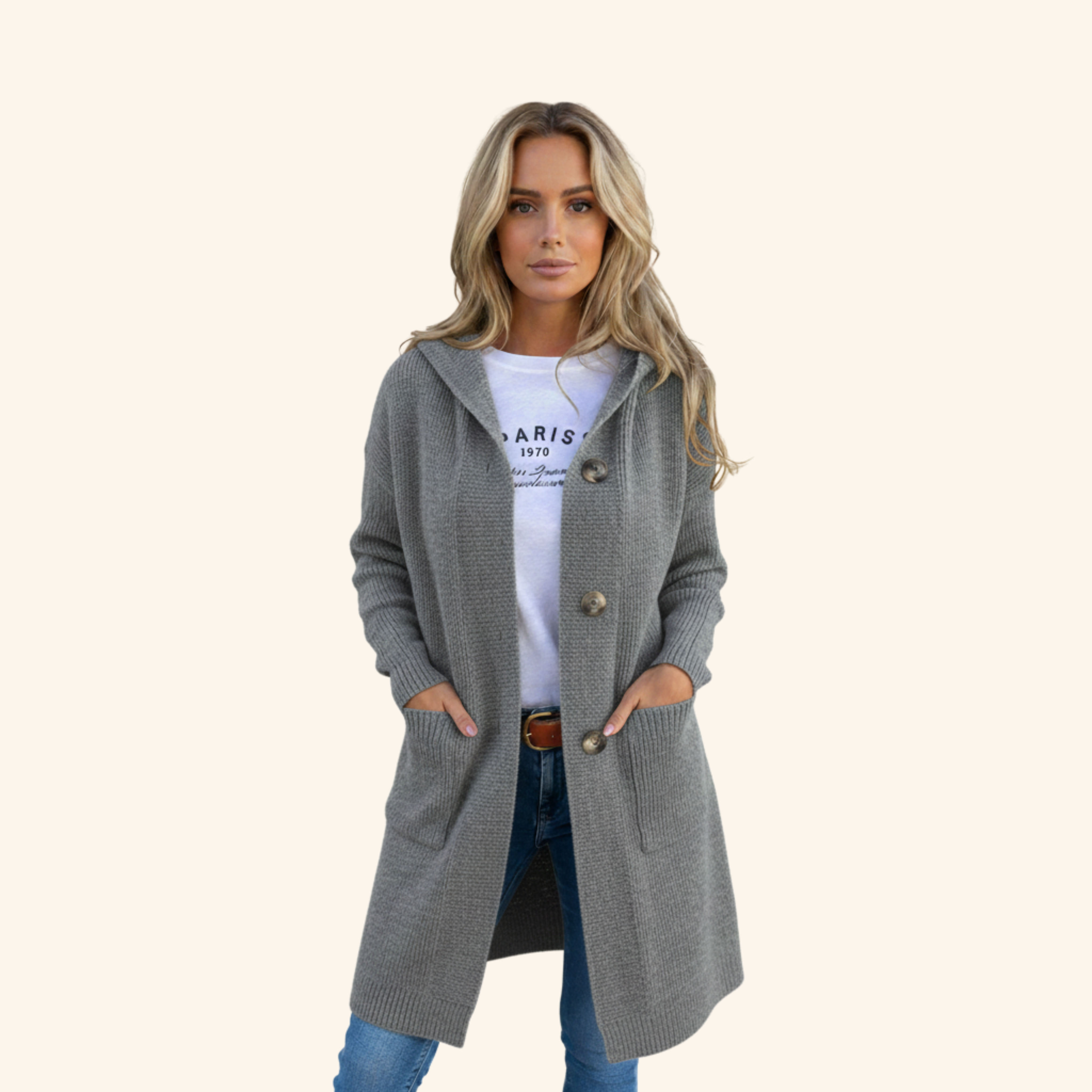 Christine | Stilvoller und warmer langer Strickjacke
