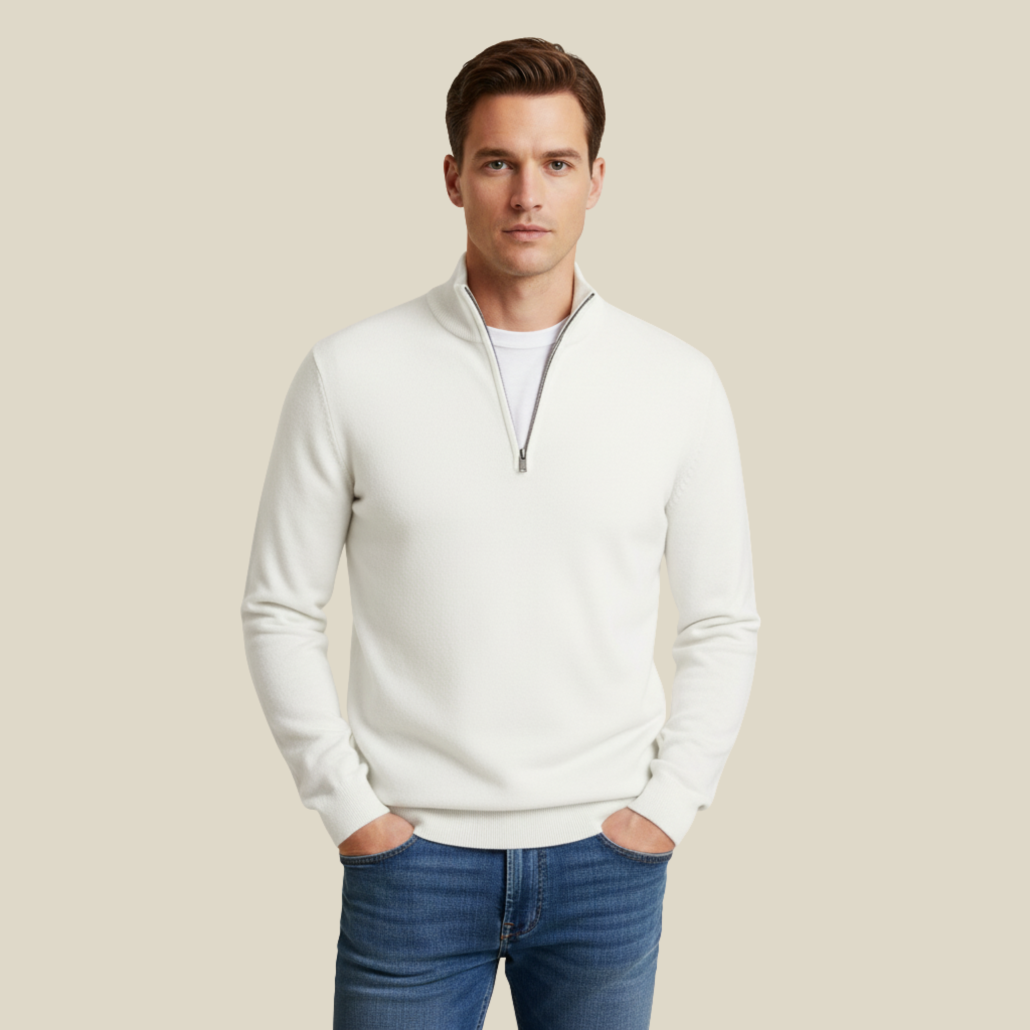 Paul | Bequemer Freizeitpullover mit praktischem Reißverschluss