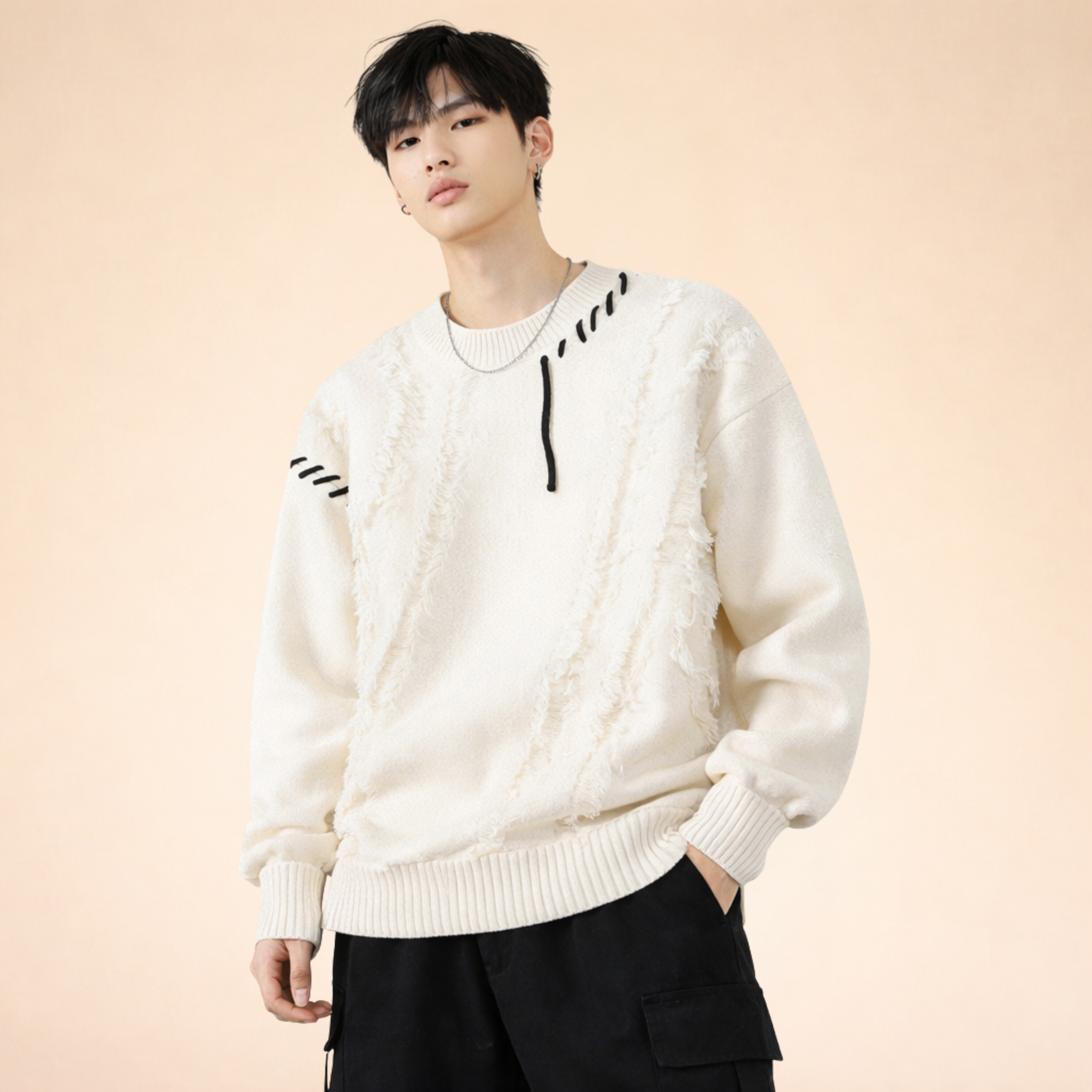 Ralph | Eleganter Patchwork Strickpullover