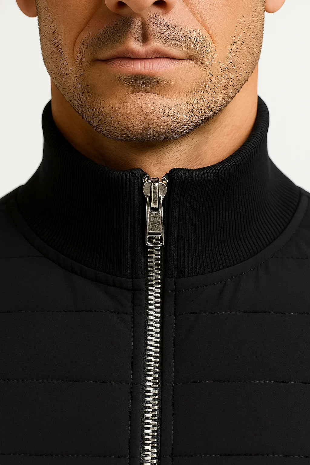 Niklas | Moderne Strickärmel Gesteppte Jacke