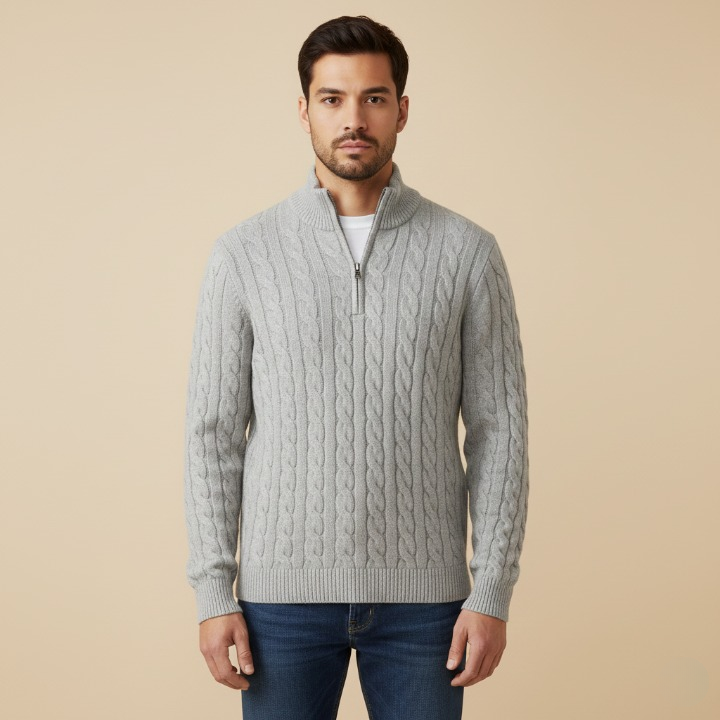 Mathias | Eleganter Pullover mit Reißverschluss