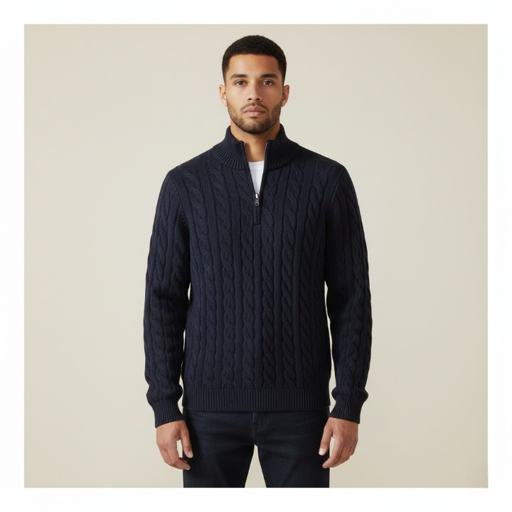 Mathias | Eleganter Pullover mit Reißverschluss