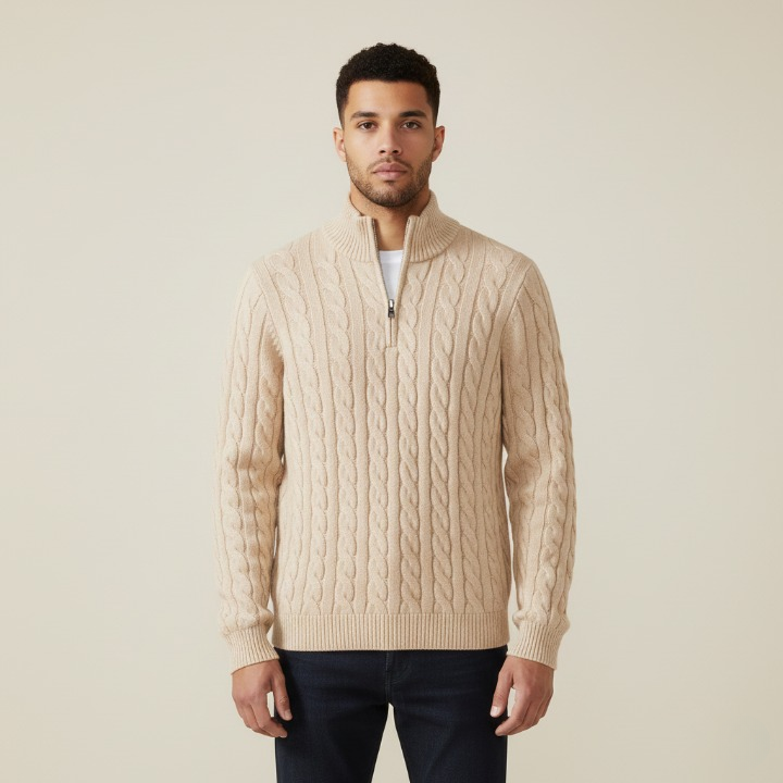 Mathias | Eleganter Pullover mit Reißverschluss