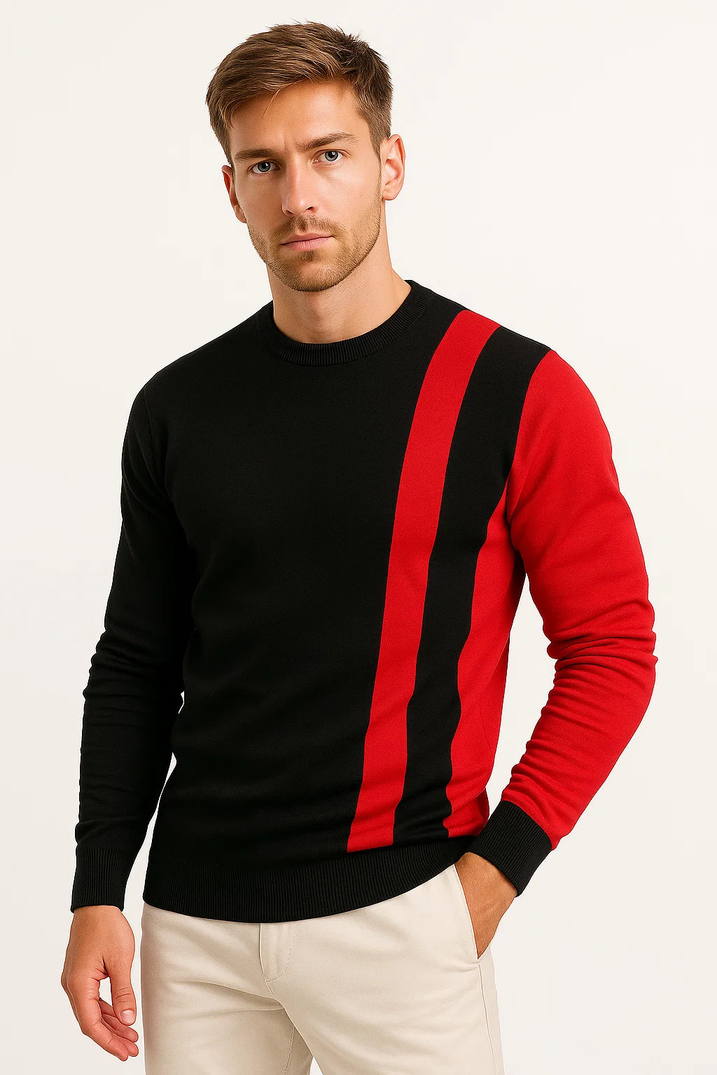 Mens Color Block Sweatshirt Polyester Long Sleeve Regular Fit 5