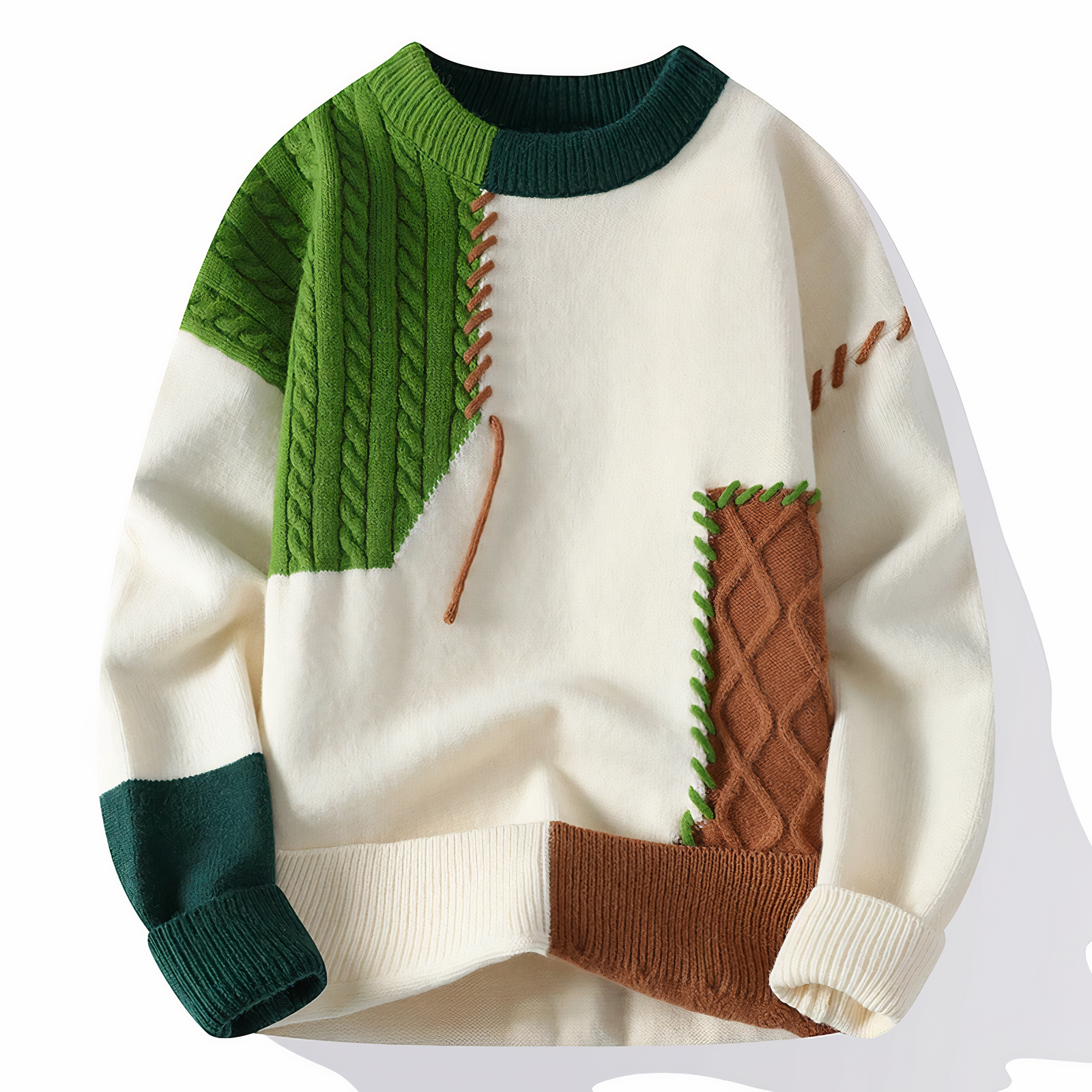 Ralph | Eleganter Patchwork Strickpullover