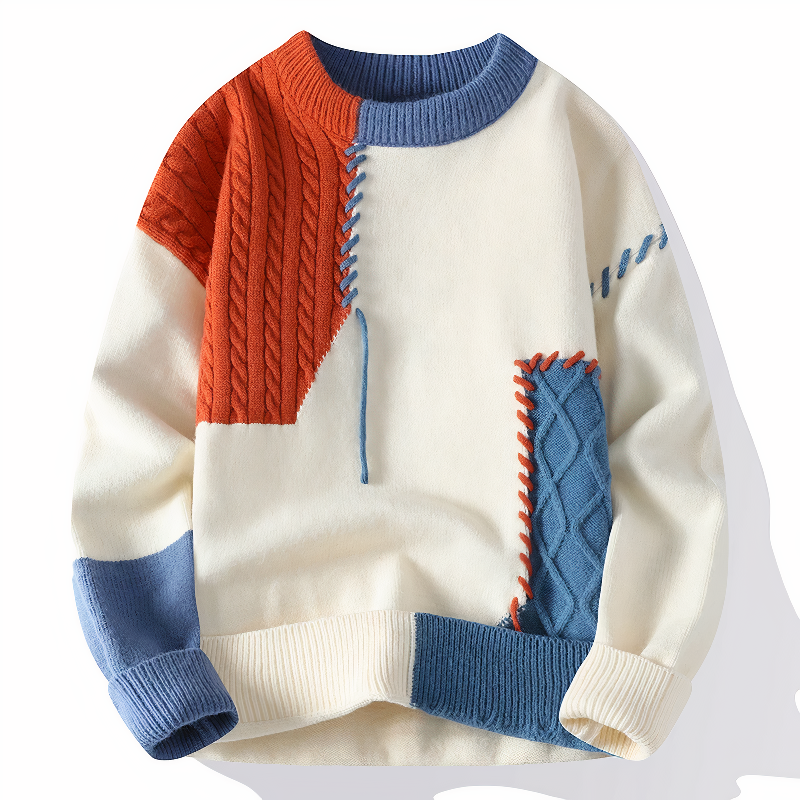 Ralph | Eleganter Patchwork Strickpullover