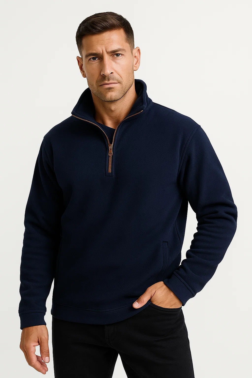 David | Lässiger halbem Reißverschluss Pullover