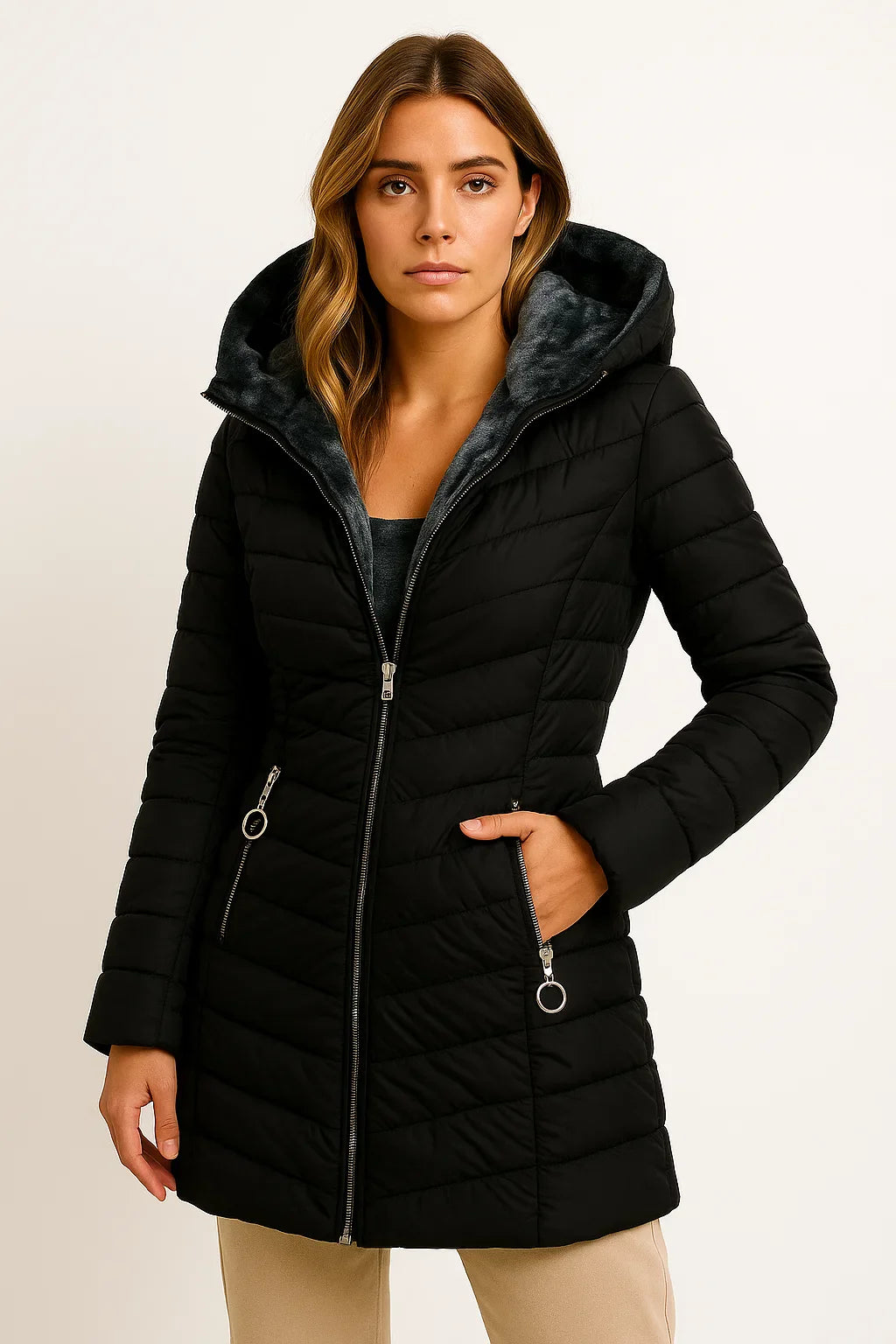 Womens Autumn Jacket Beige Lightweight Material Relaxed Fit 5