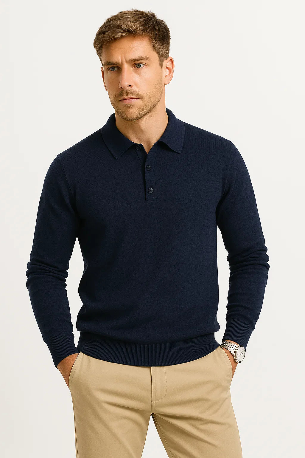 Luca | Regulärer Passform Langärmliges Polohemd