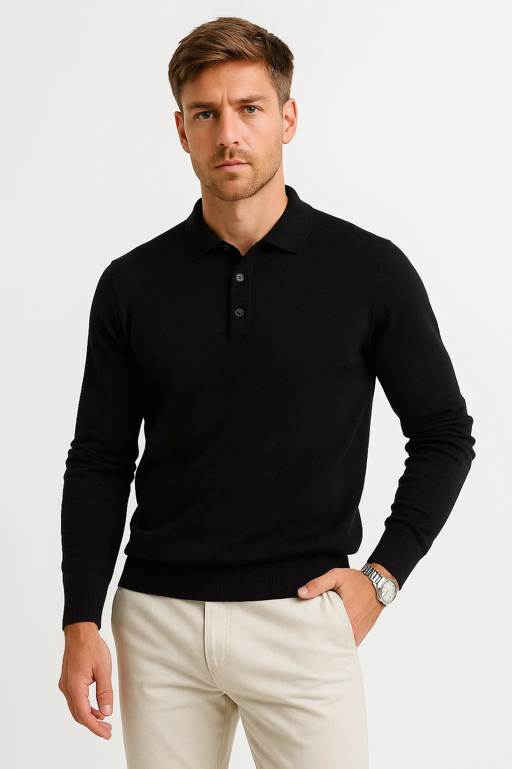Luca | Regulärer Passform Langärmliges Polohemd