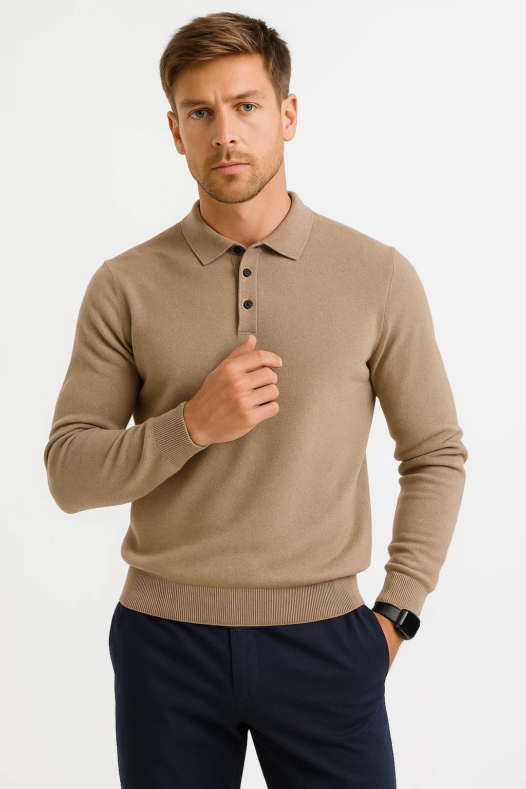Luca | Regulärer Passform Langärmliges Polohemd