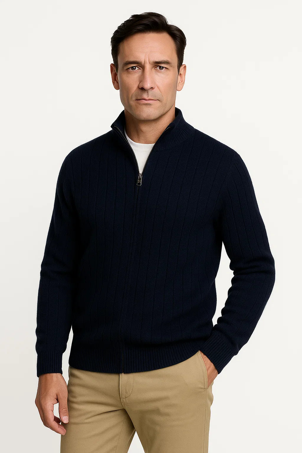 Finn | Stehkragen und Reißverschluss Pullover