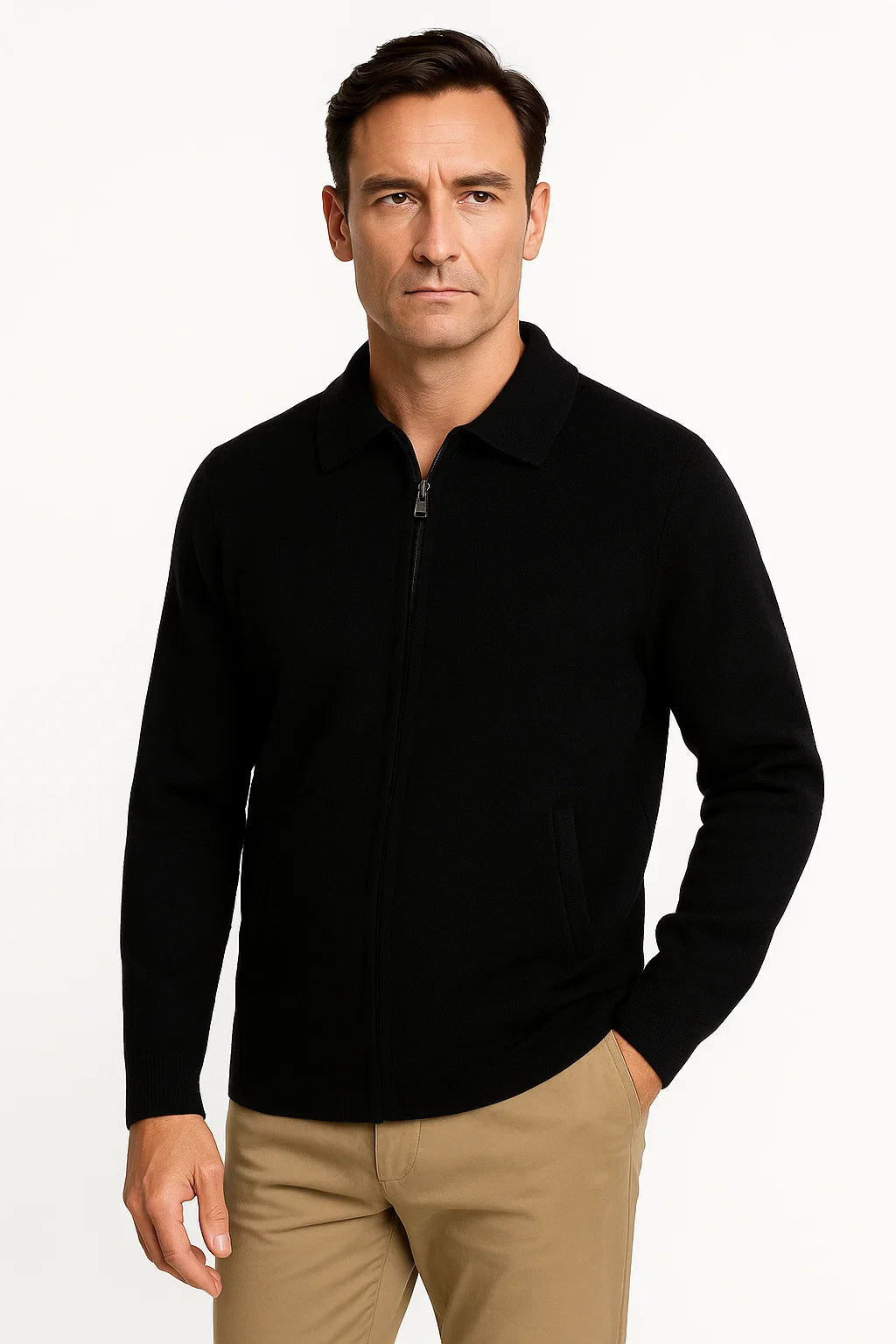 Elias | Eleganter und warmer Reißverschluss Pullover