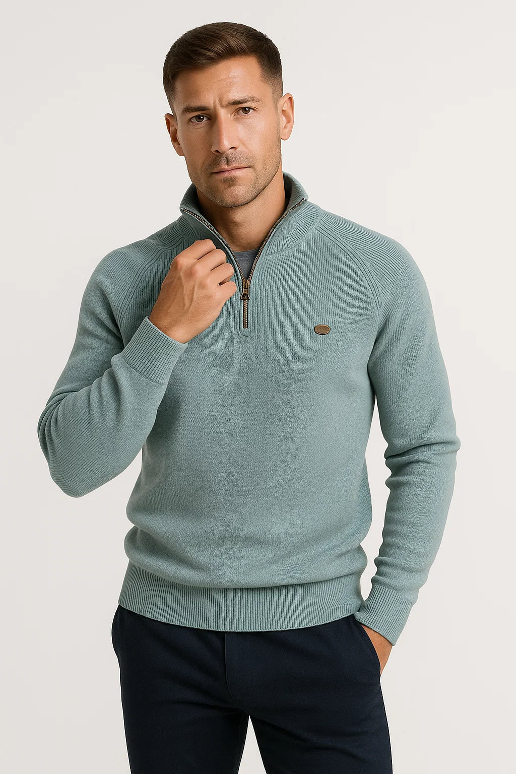 Pankraz | Bequemer Pullover mit Viertelreißverschluss