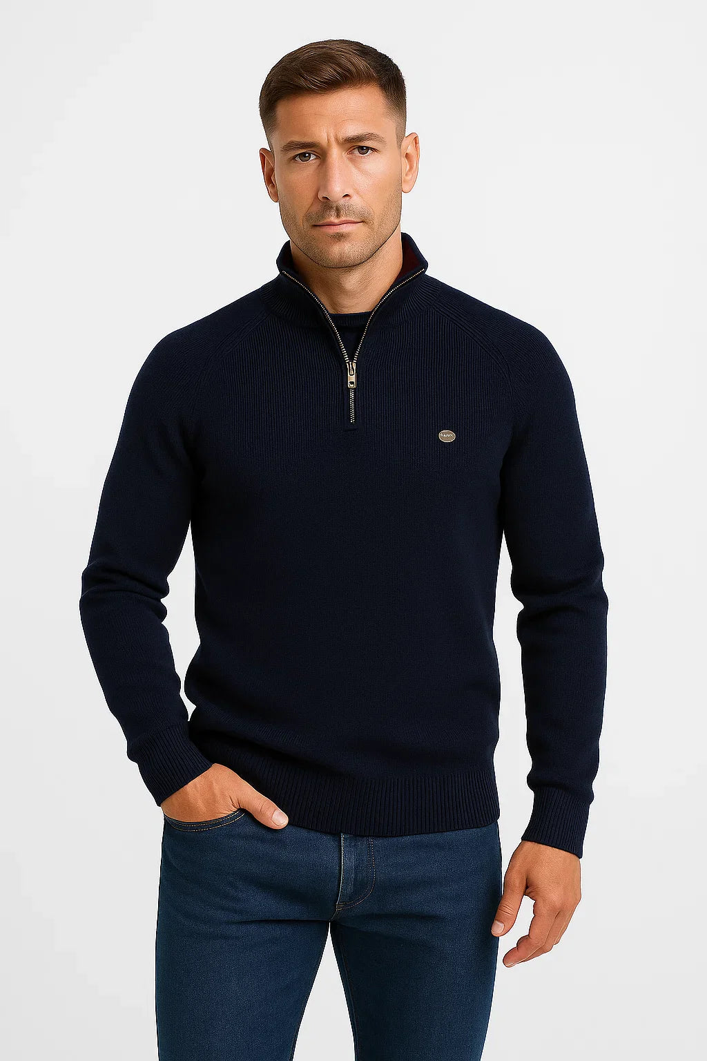 Pankraz | Bequemer Pullover mit Viertelreißverschluss