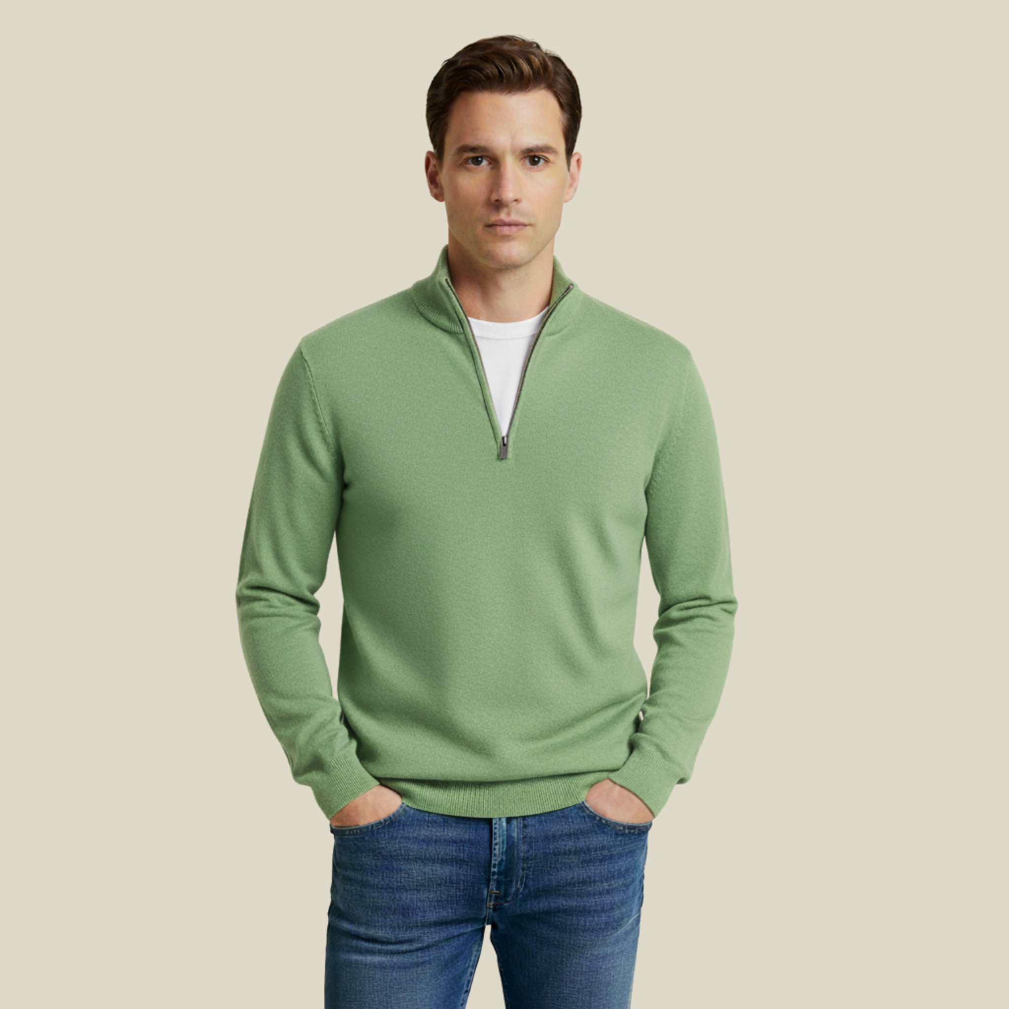 Paul | Bequemer Freizeitpullover mit praktischem Reißverschluss