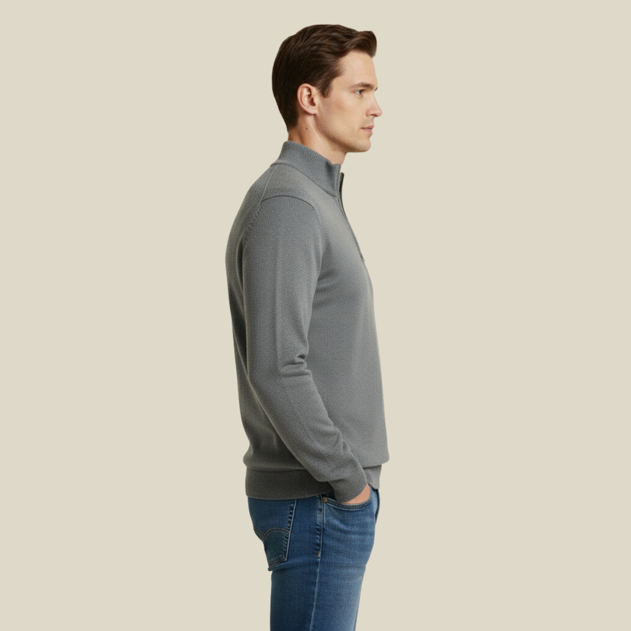 Paul | Bequemer Freizeitpullover mit praktischem Reißverschluss