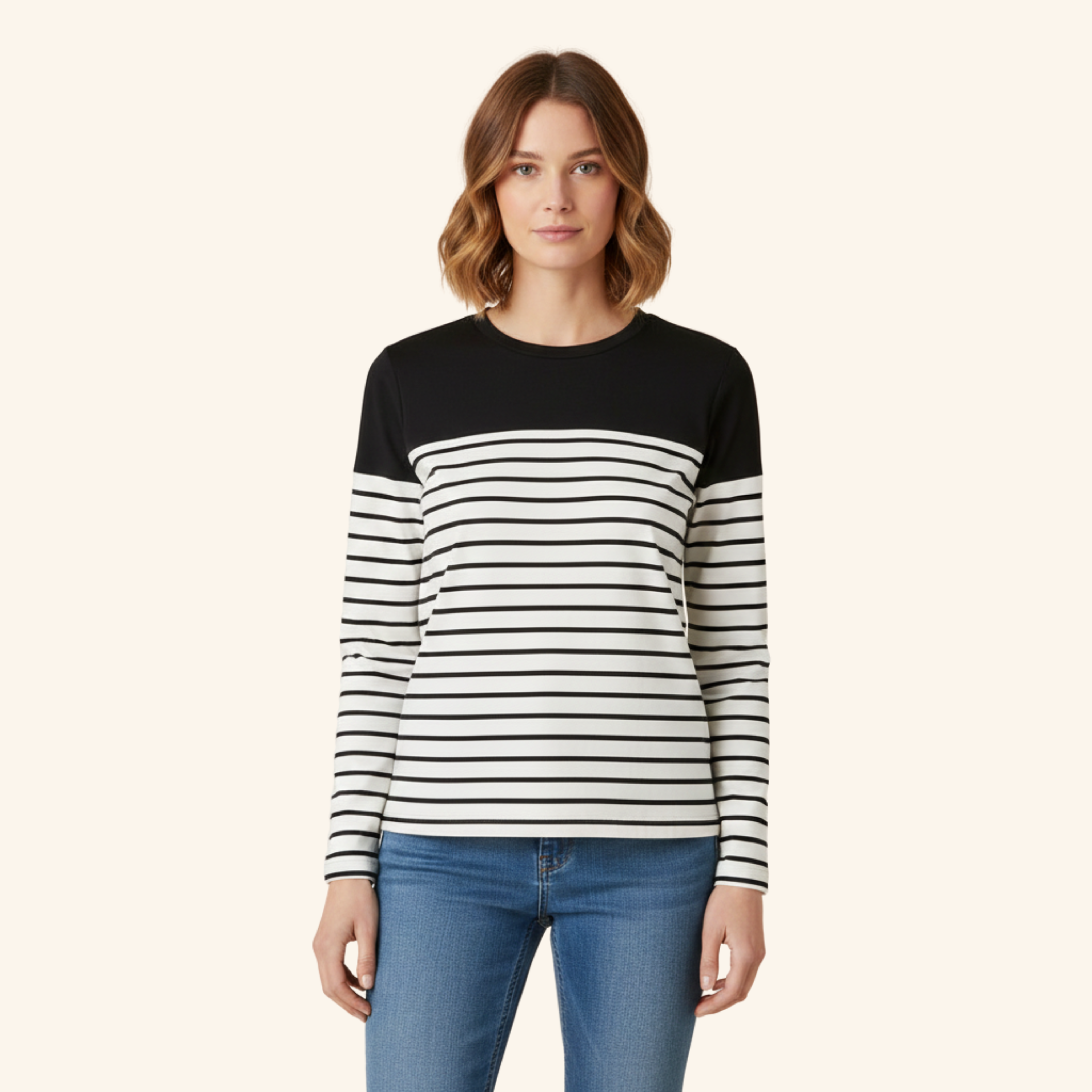 Yvonne | Stilvolles T-Shirt mit klassischem Muster