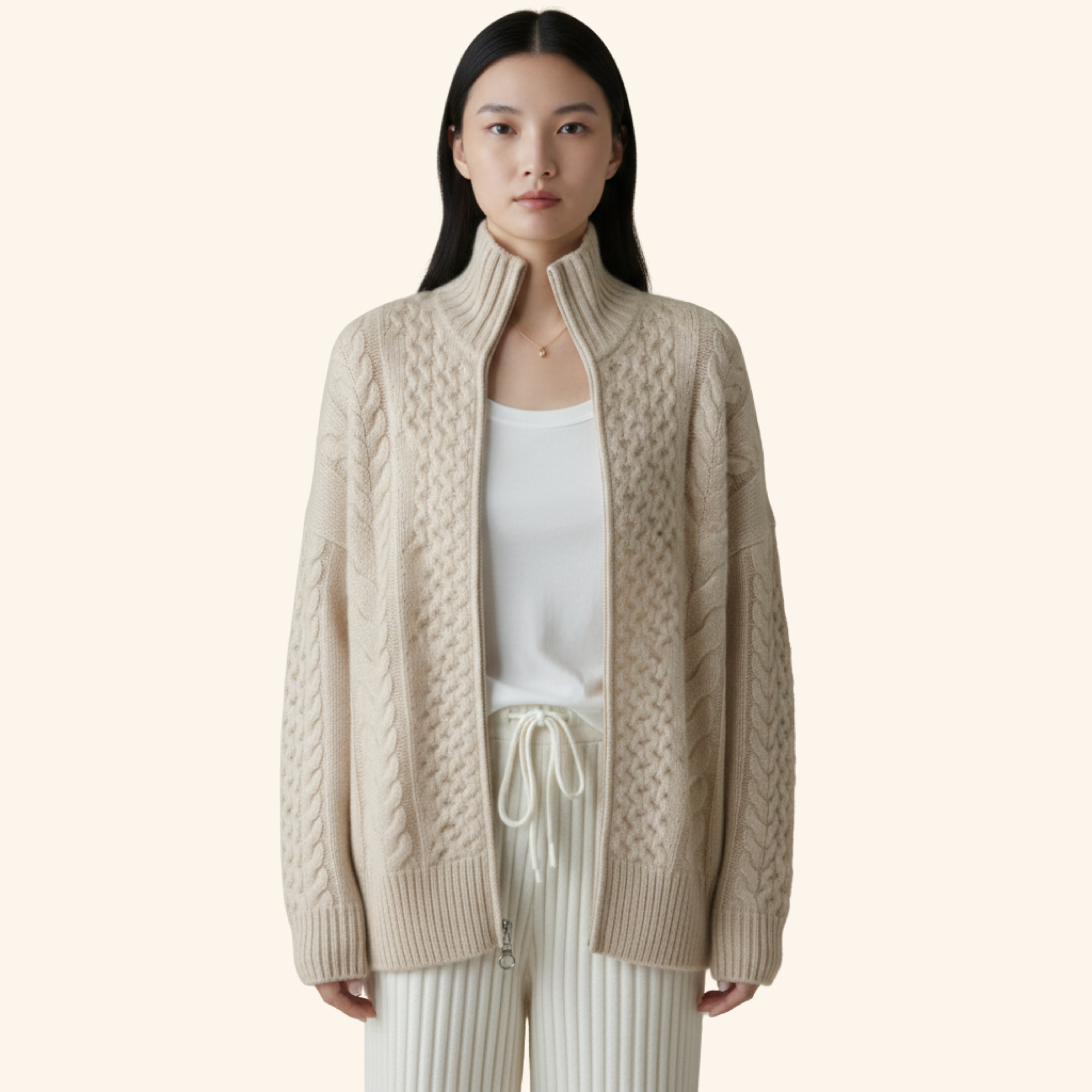 Ulrike | Stilvoller Grobstrick Strickjacke