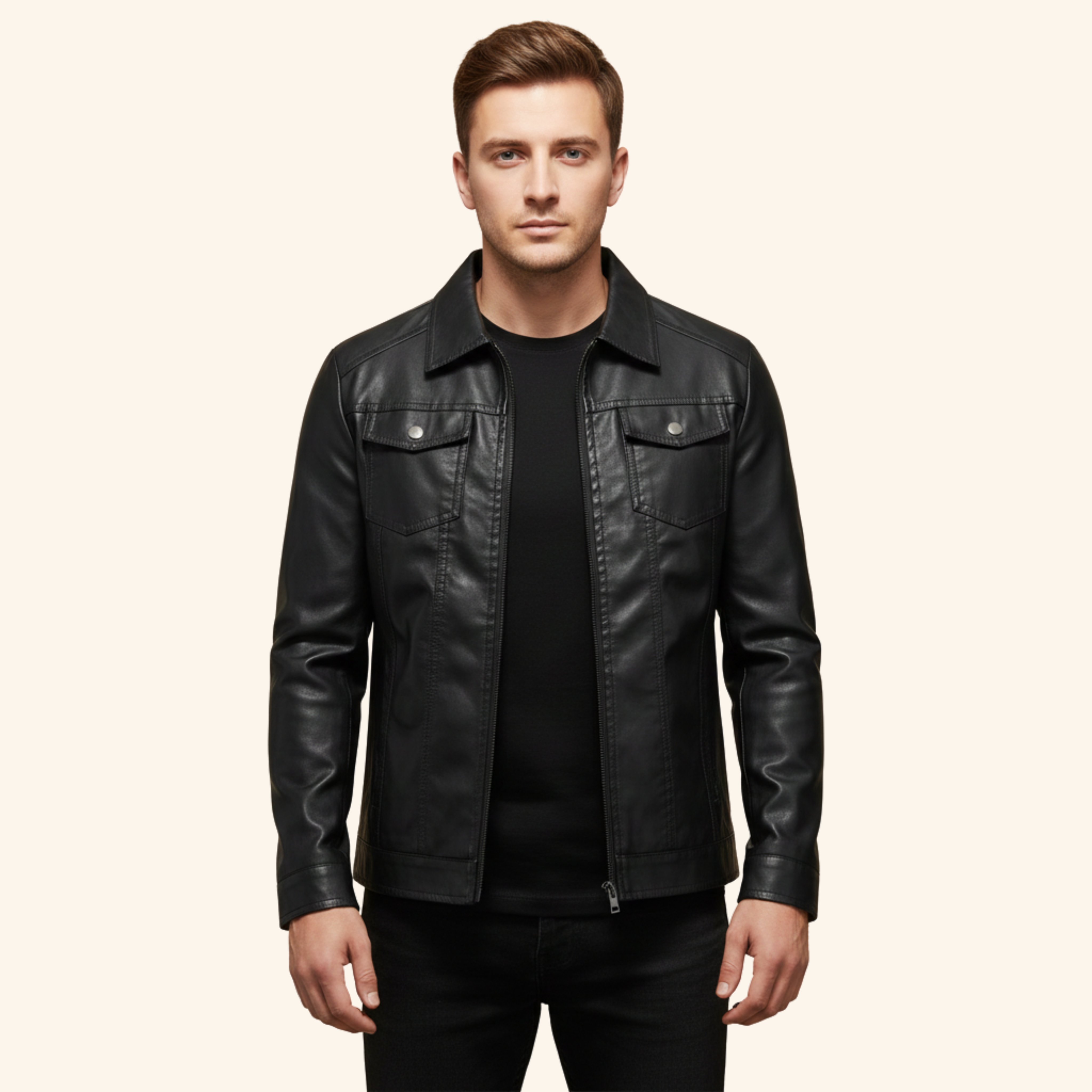 Robert | Hochwertige warme Lederjacke