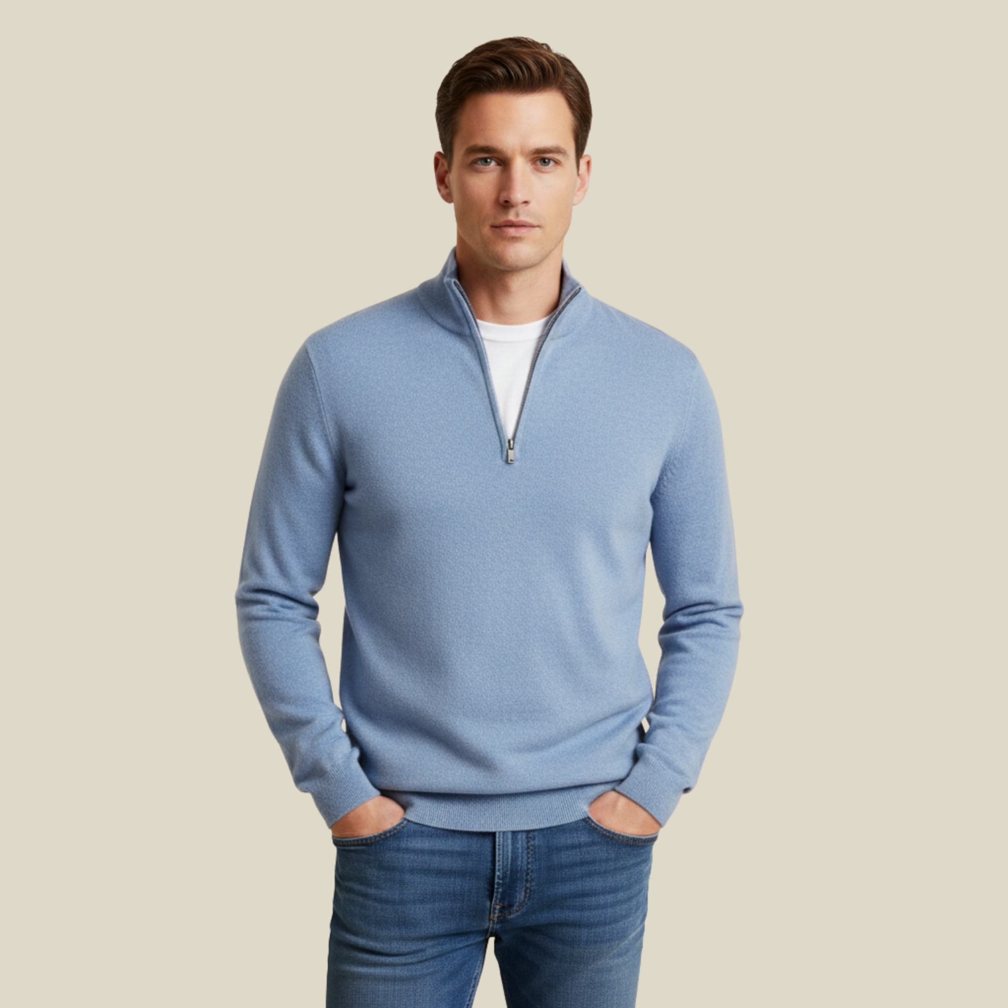 Paul | Bequemer Freizeitpullover mit praktischem Reißverschluss