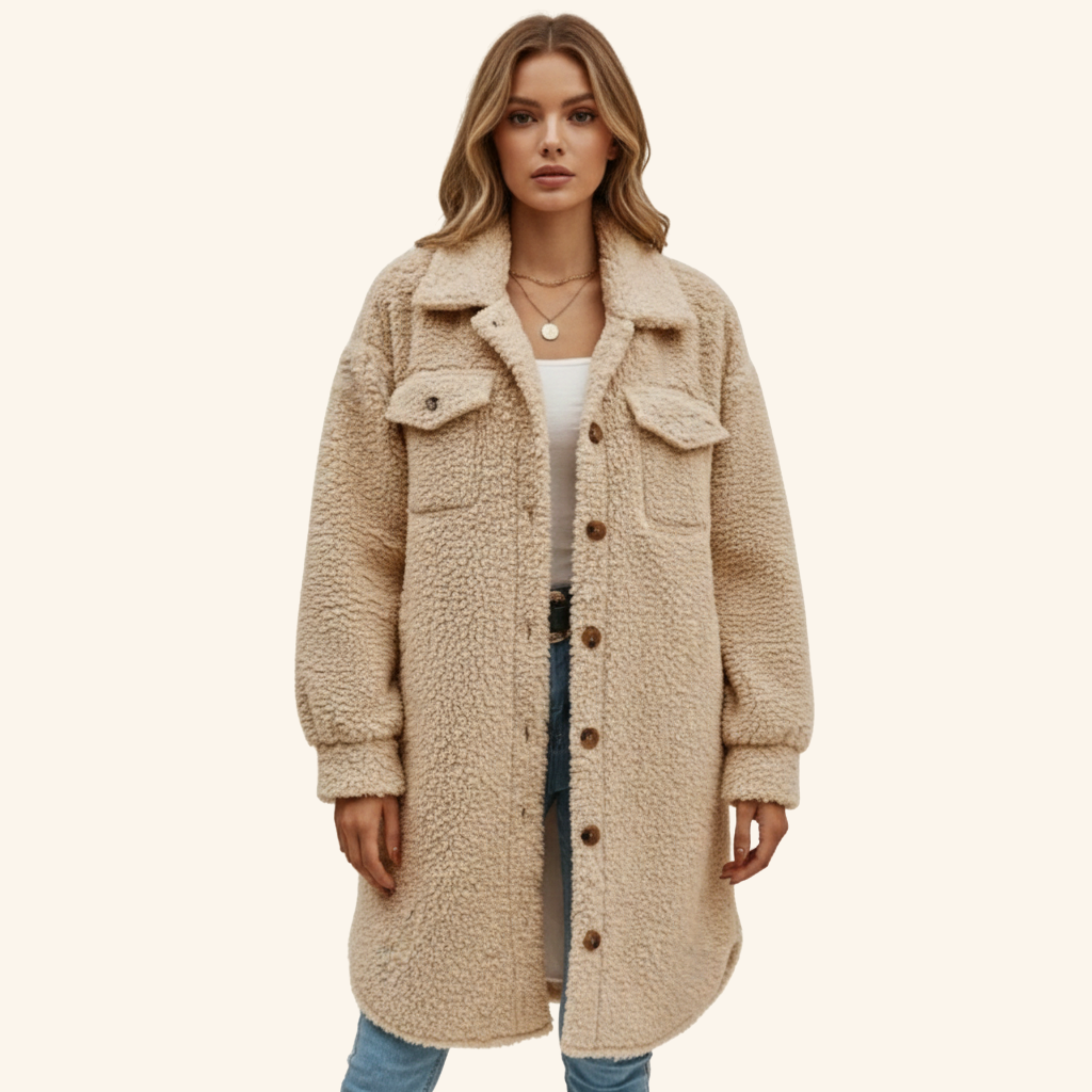 Leah | Eleganter und bequemer langer Mantel