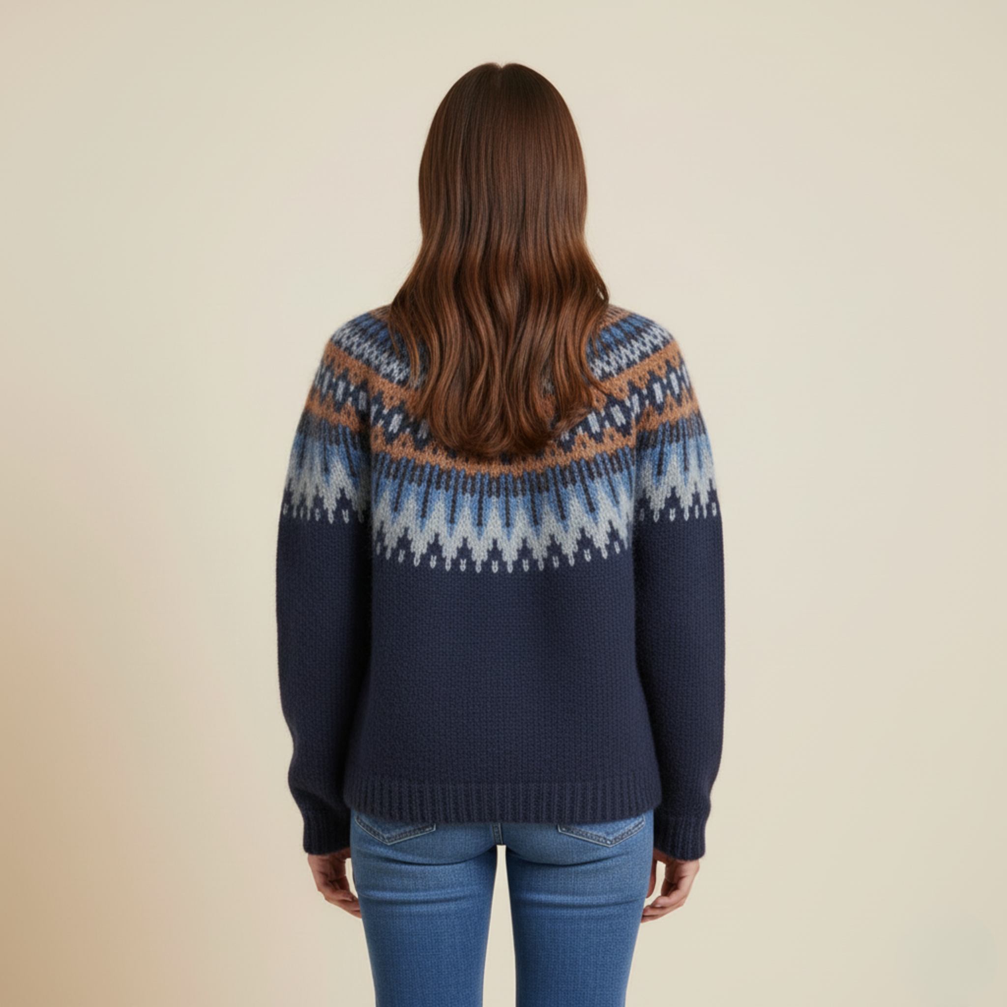 Emilia | Nordischem Muster Wollpullover