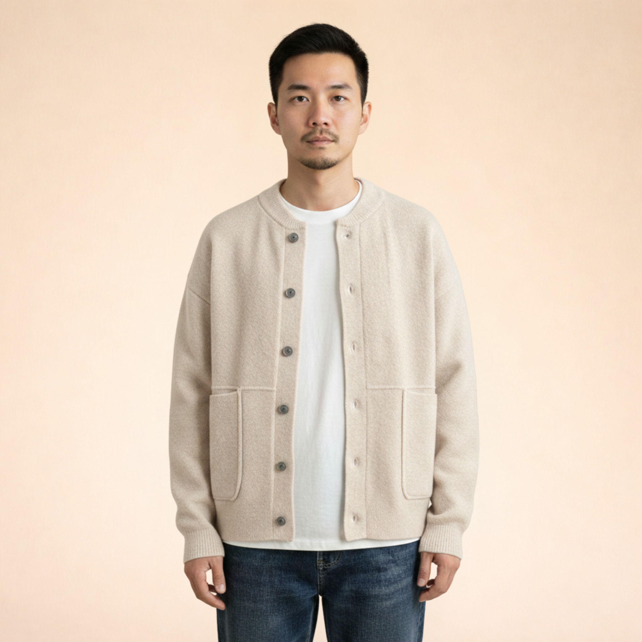 René | Modischer und trendiger Strickjacke