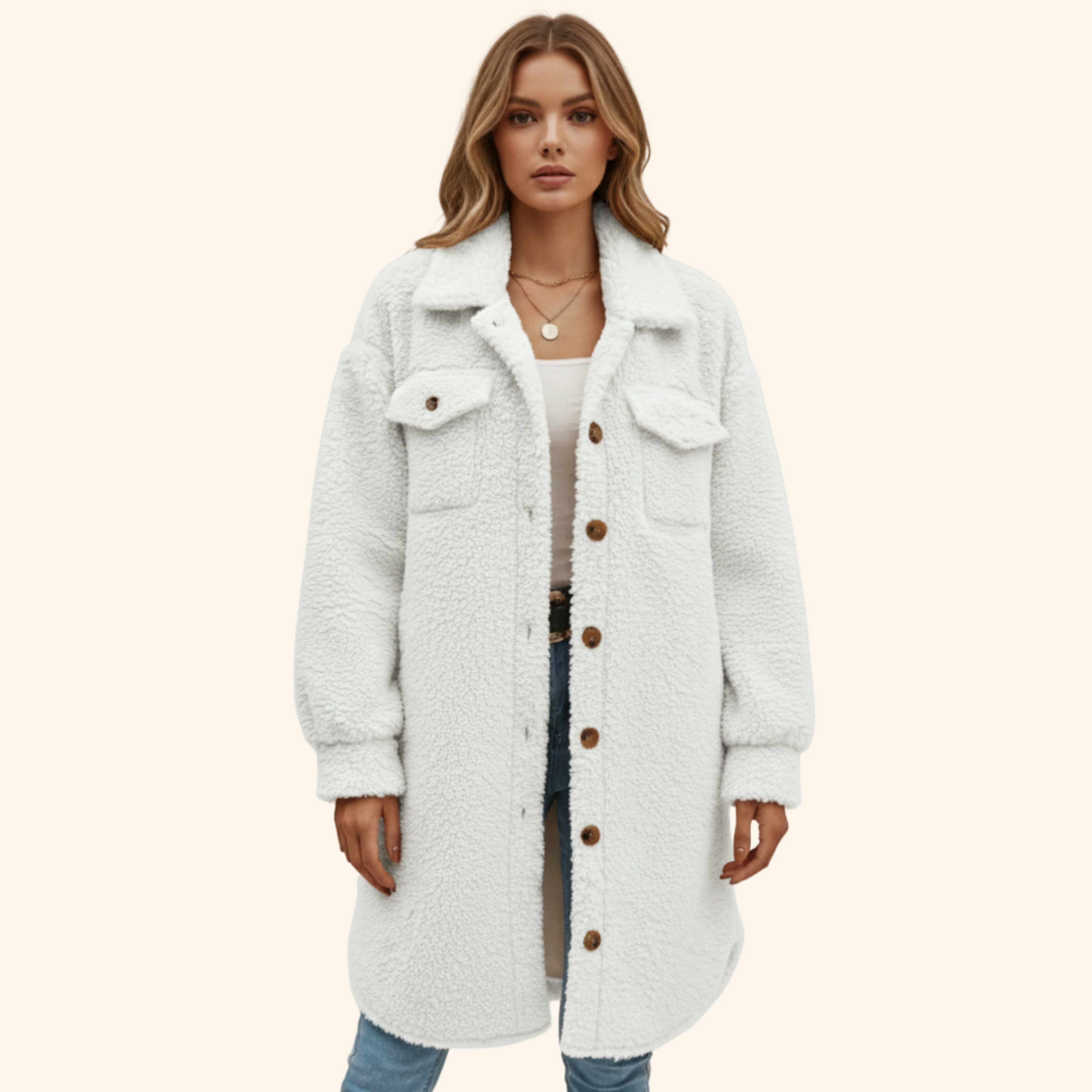 Leah | Eleganter und bequemer langer Mantel