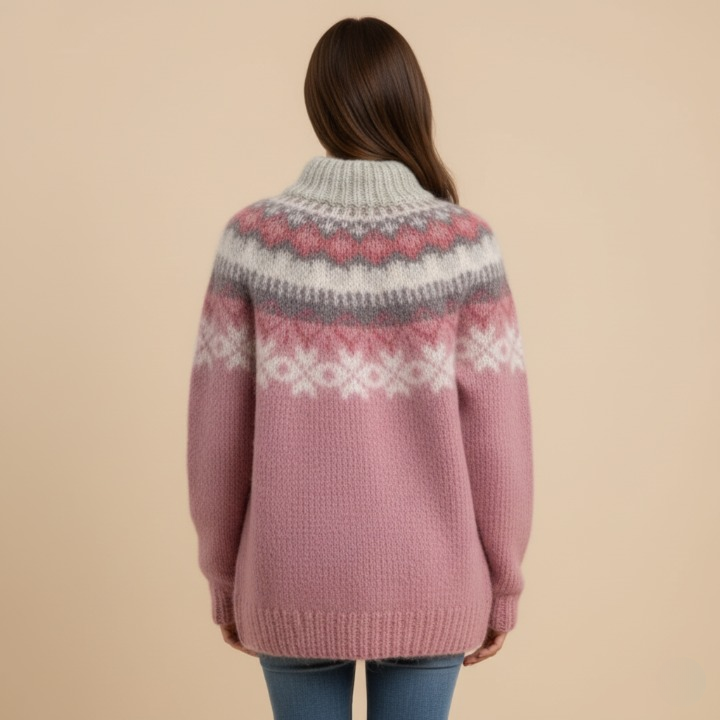 Emilia | Nordischem Muster Wollpullover