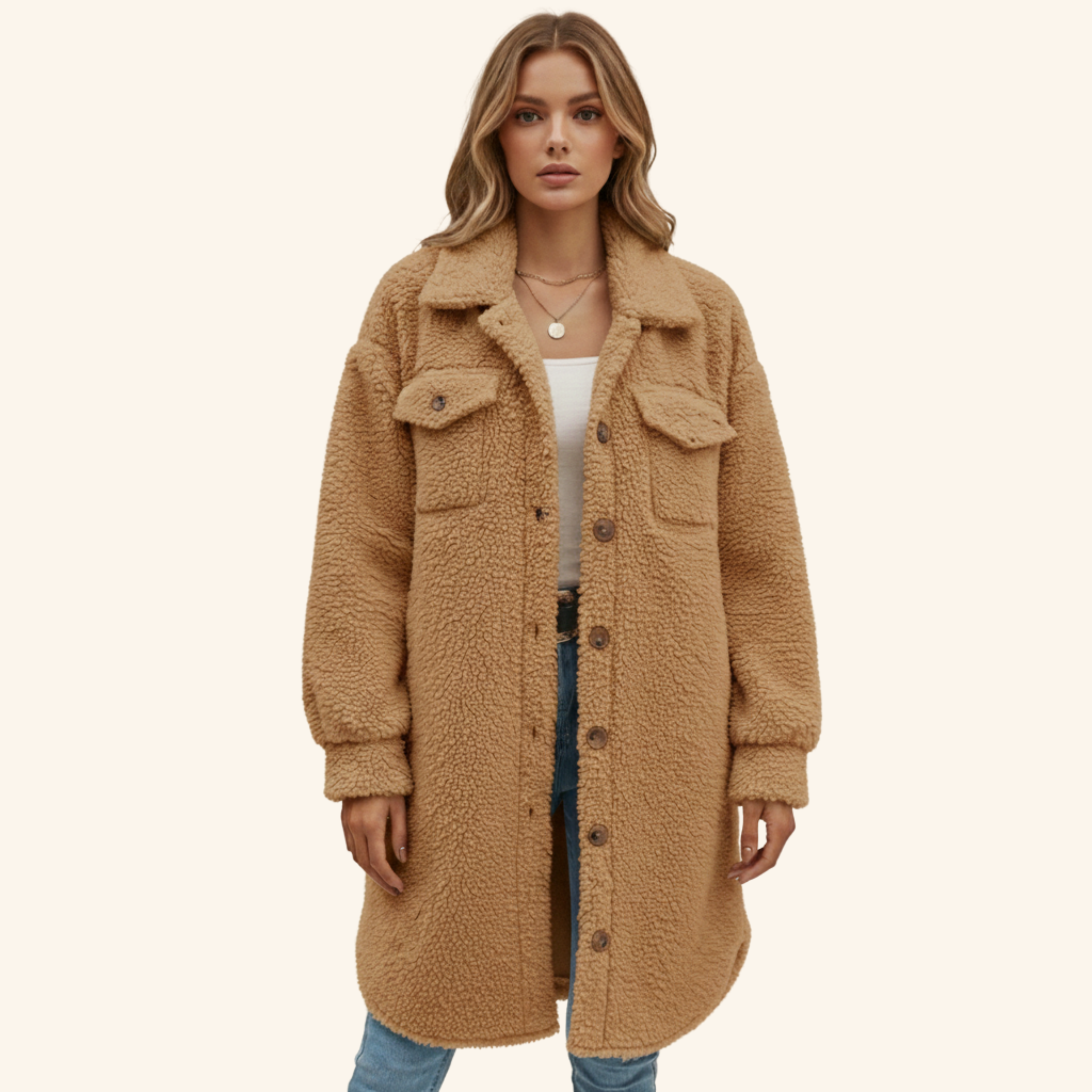 Leah | Eleganter und bequemer langer Mantel