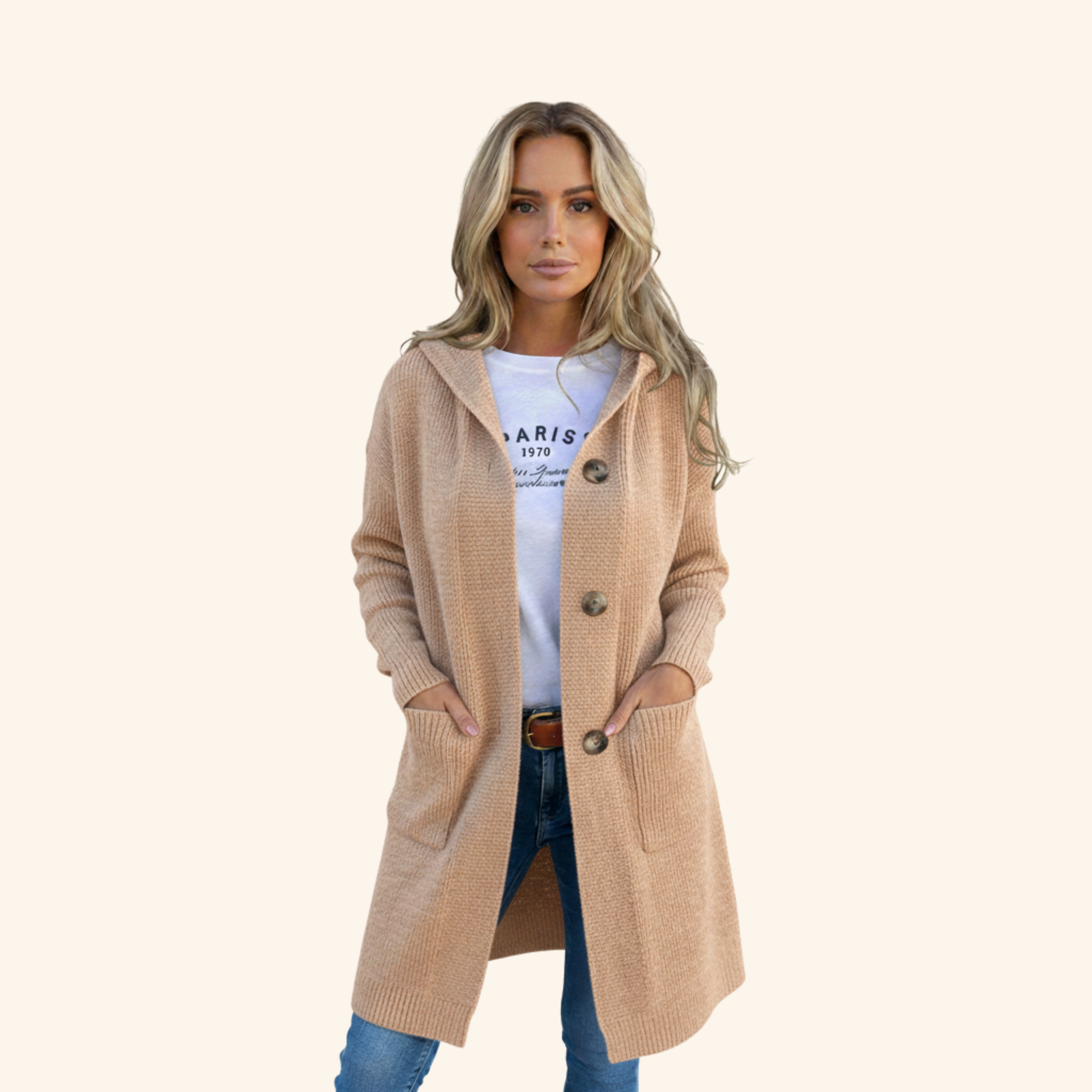 Christine | Stilvoller und warmer langer Strickjacke