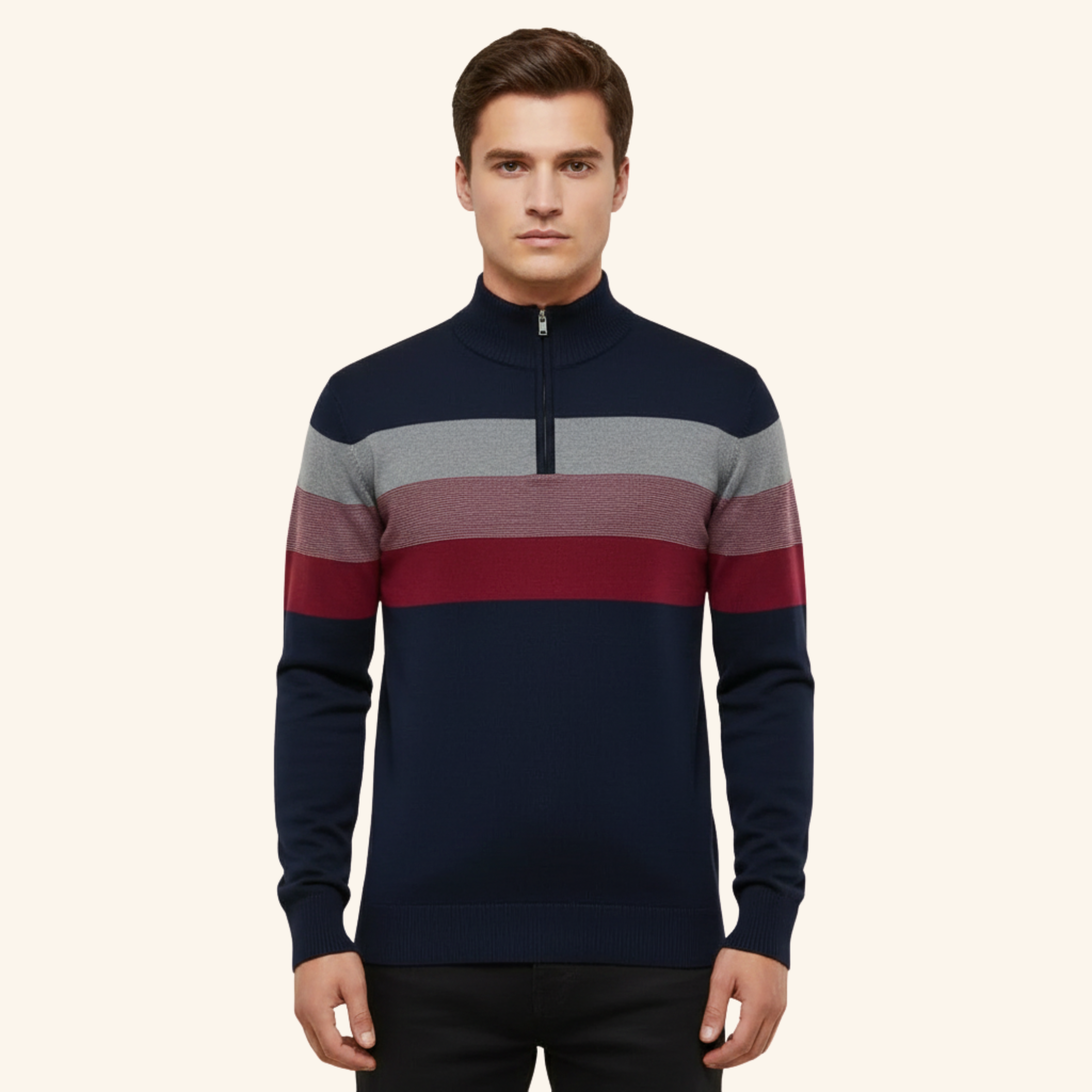 Dennis | Moderner hohem Kragen Pullover