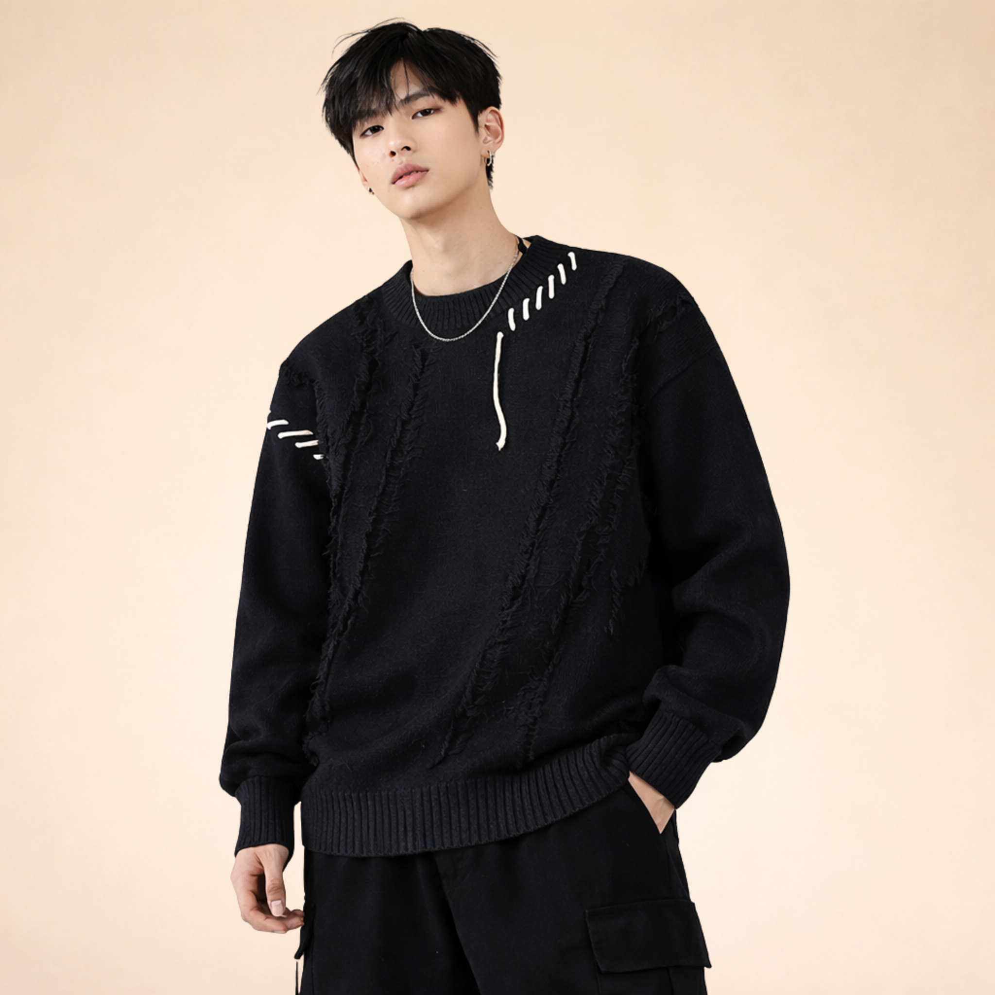 Ralph | Eleganter Patchwork Strickpullover