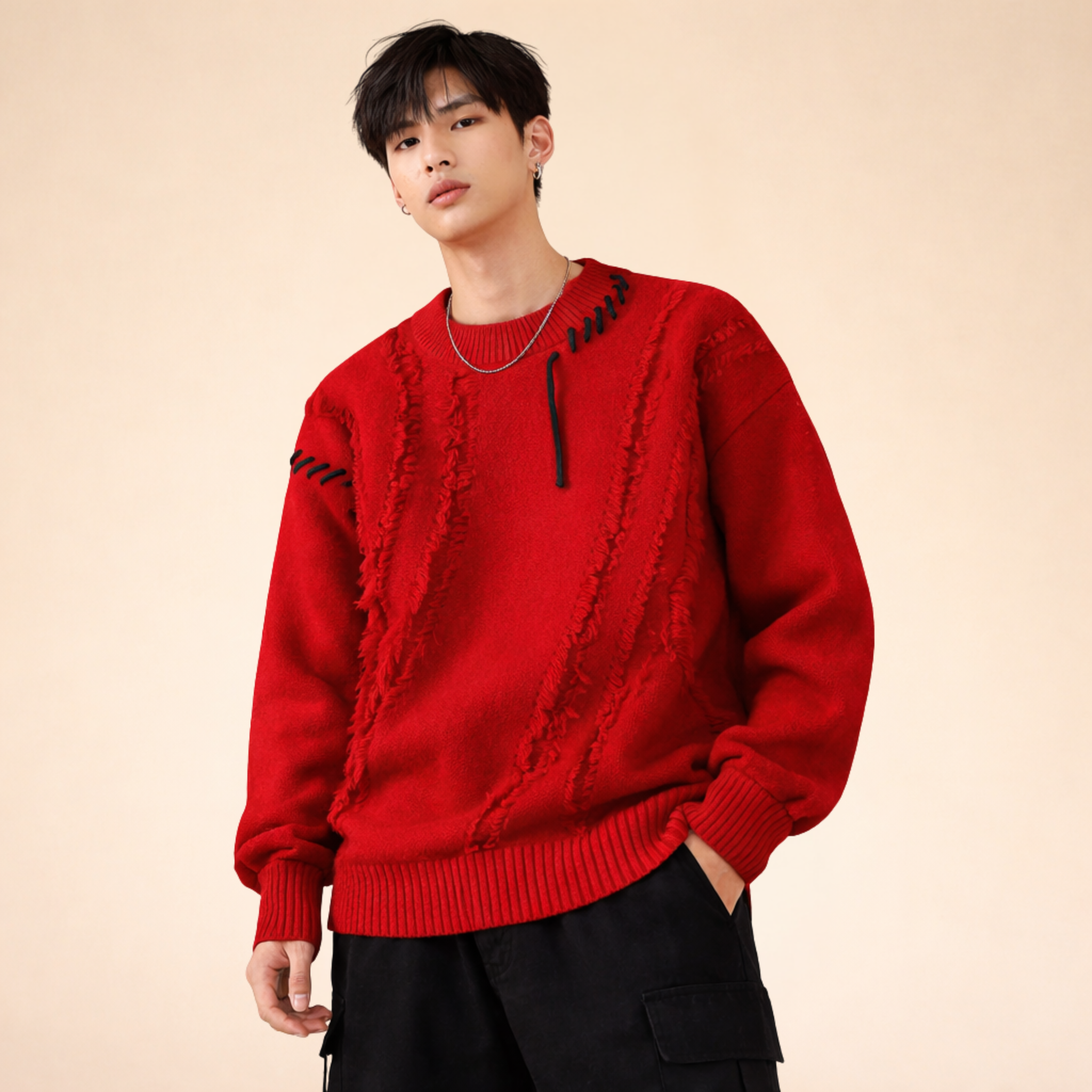 Ralph | Eleganter Patchwork Strickpullover