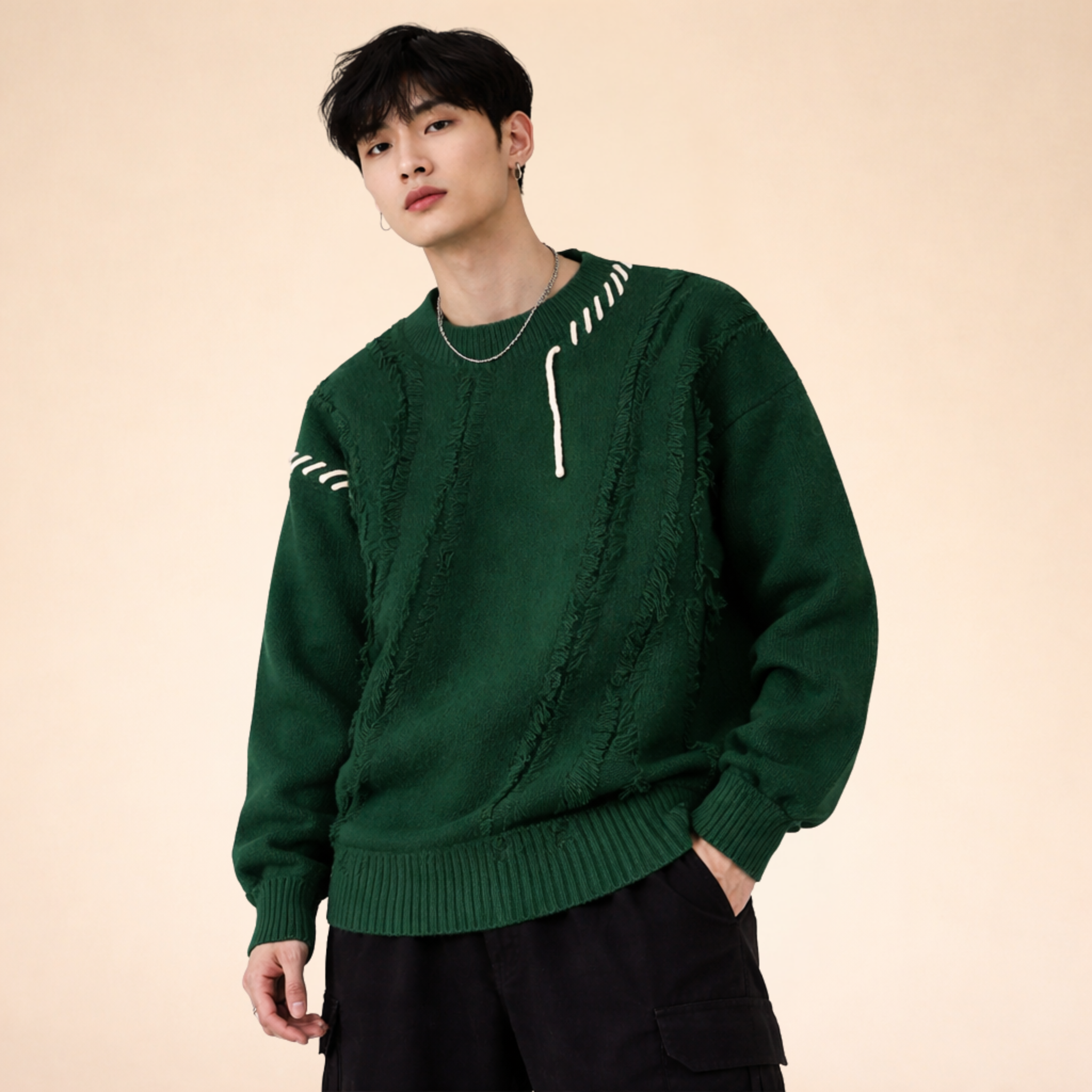 Ralph | Eleganter Patchwork Strickpullover