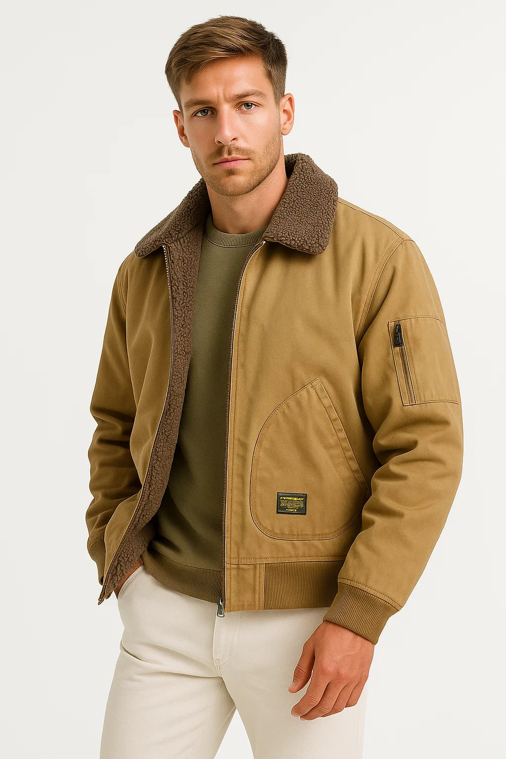 Bert | Herrenjacke Bomber mit Sherpa-Futter und Windschutz 2