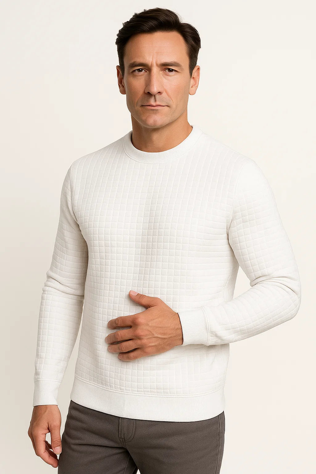 Andreas | Lässiger Karomuster Baumwollpullover